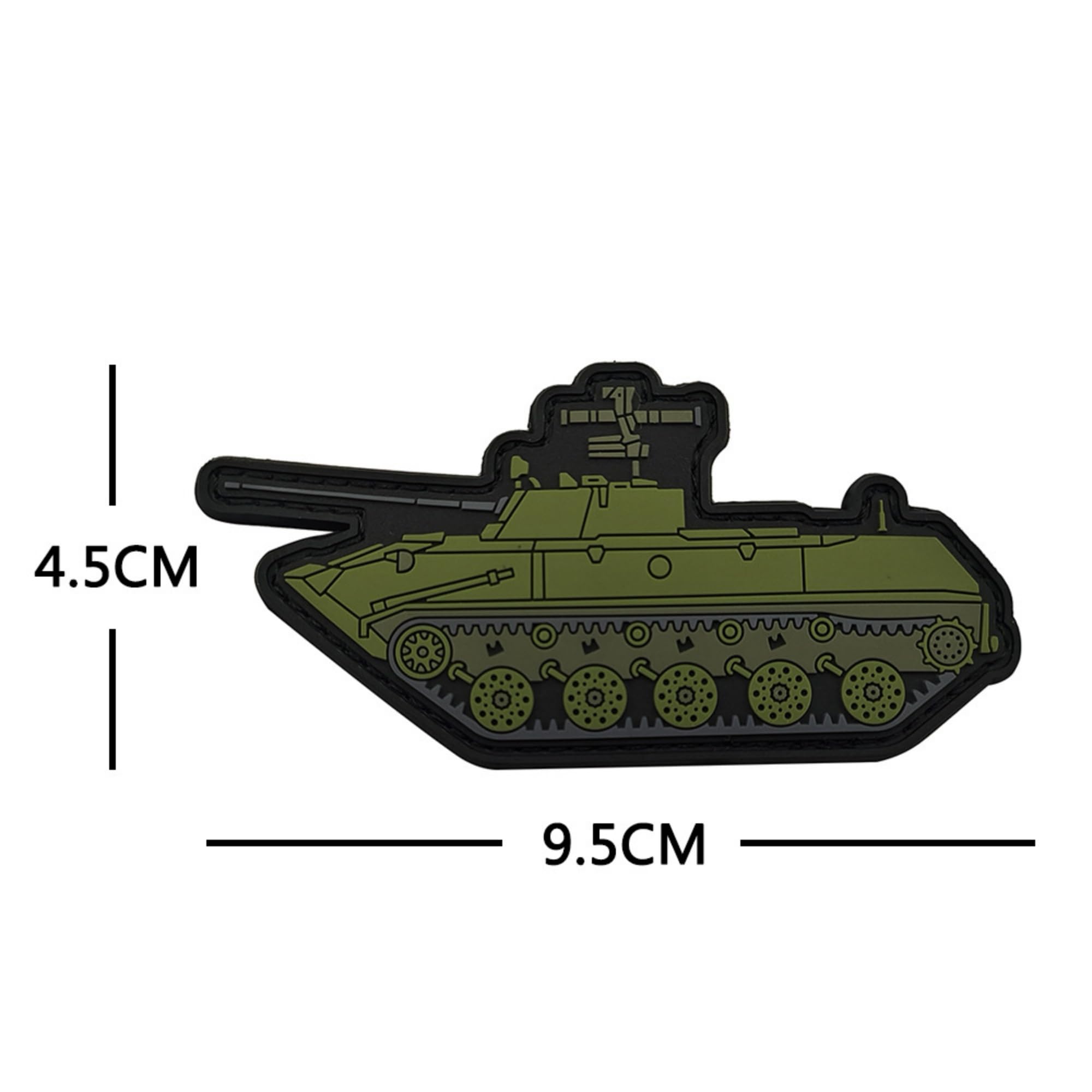 Military Tactical PVC Patches Set, Combat Vehicle Collection with Tank, Submarine and Missile, Hook and Loop Backing, Soft Rubber Material, 4-Piece Set - Image 5