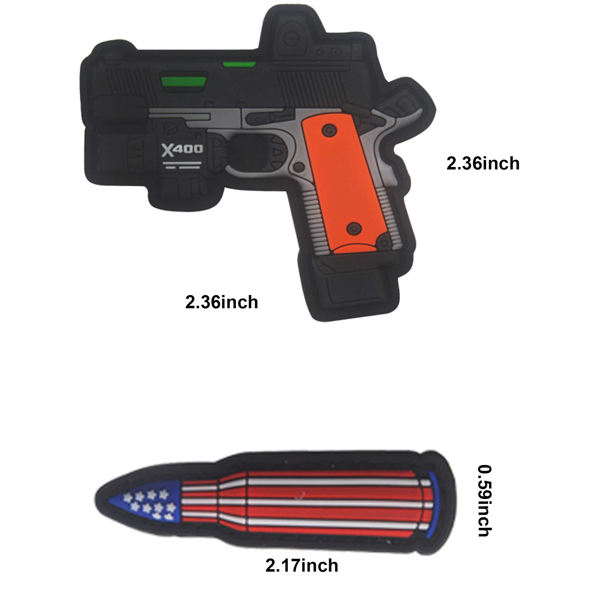 Mini Gun Bullet PVC Rubber Patch 3D Fastener Hook and Loop Backing Tactical Military Morale Patches Badges (Multi Color) - Image 2