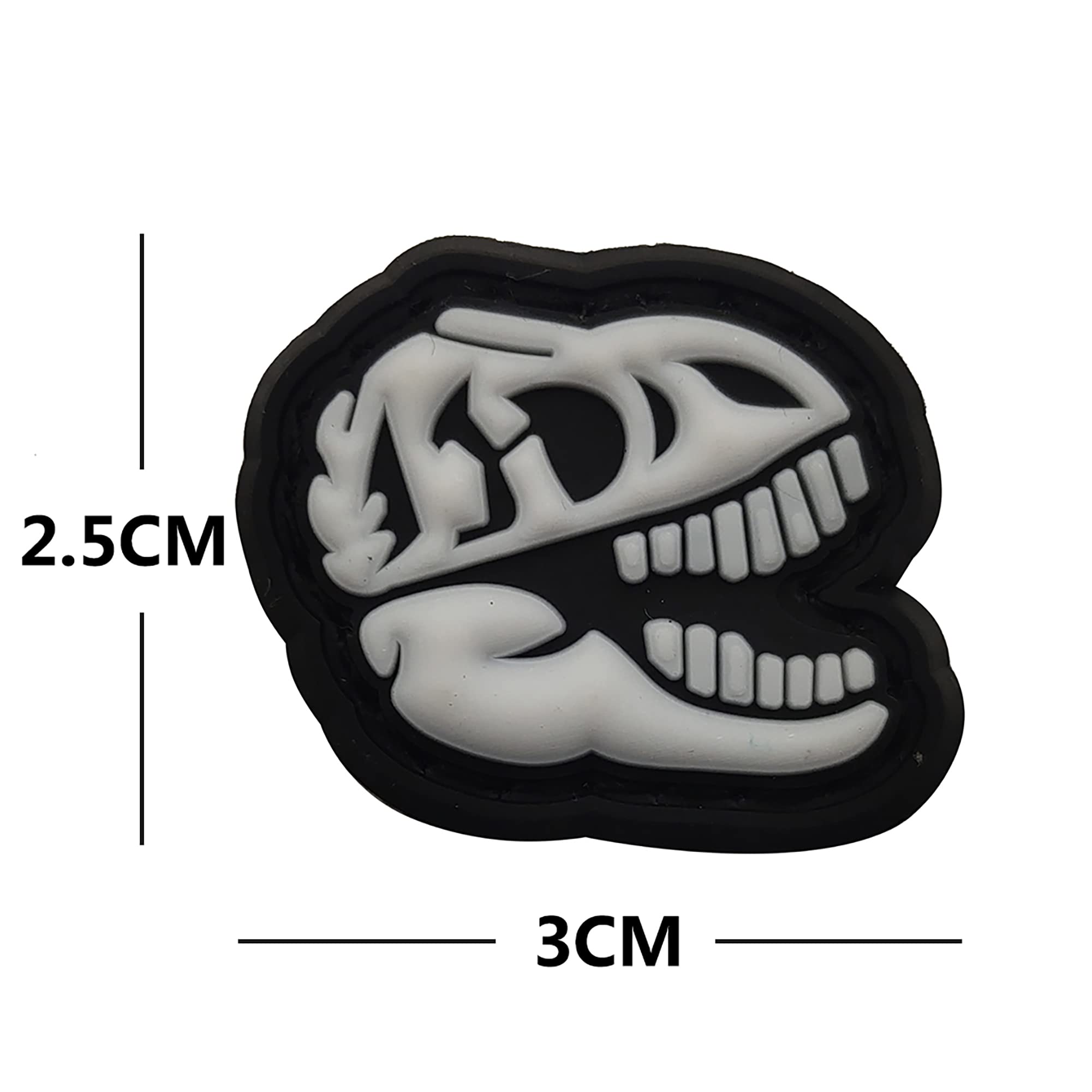 Mini Size Glowing in Dark Patches Dinosaurs PVC Rubber Morale Appliques Military Tactical Emblem Patch Badges Bundle of 3 Pieces - Image 3