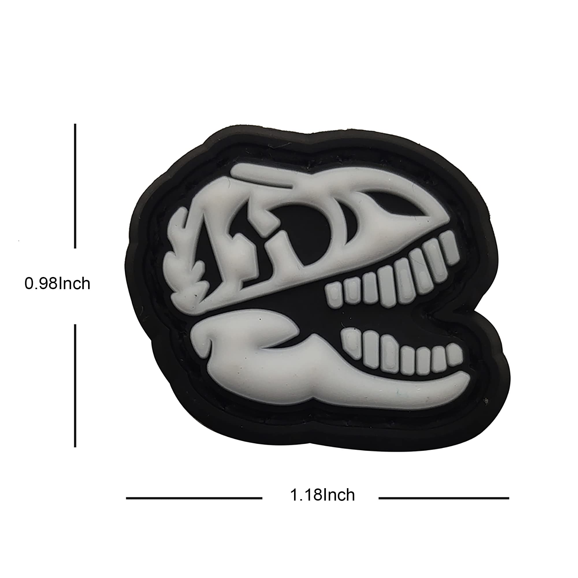 Mini Size Glowing in Dark Patches Dinosaurs PVC Rubber Morale Appliques Military Tactical Emblem Patch Badges Bundle of 3 Pieces - Image 4