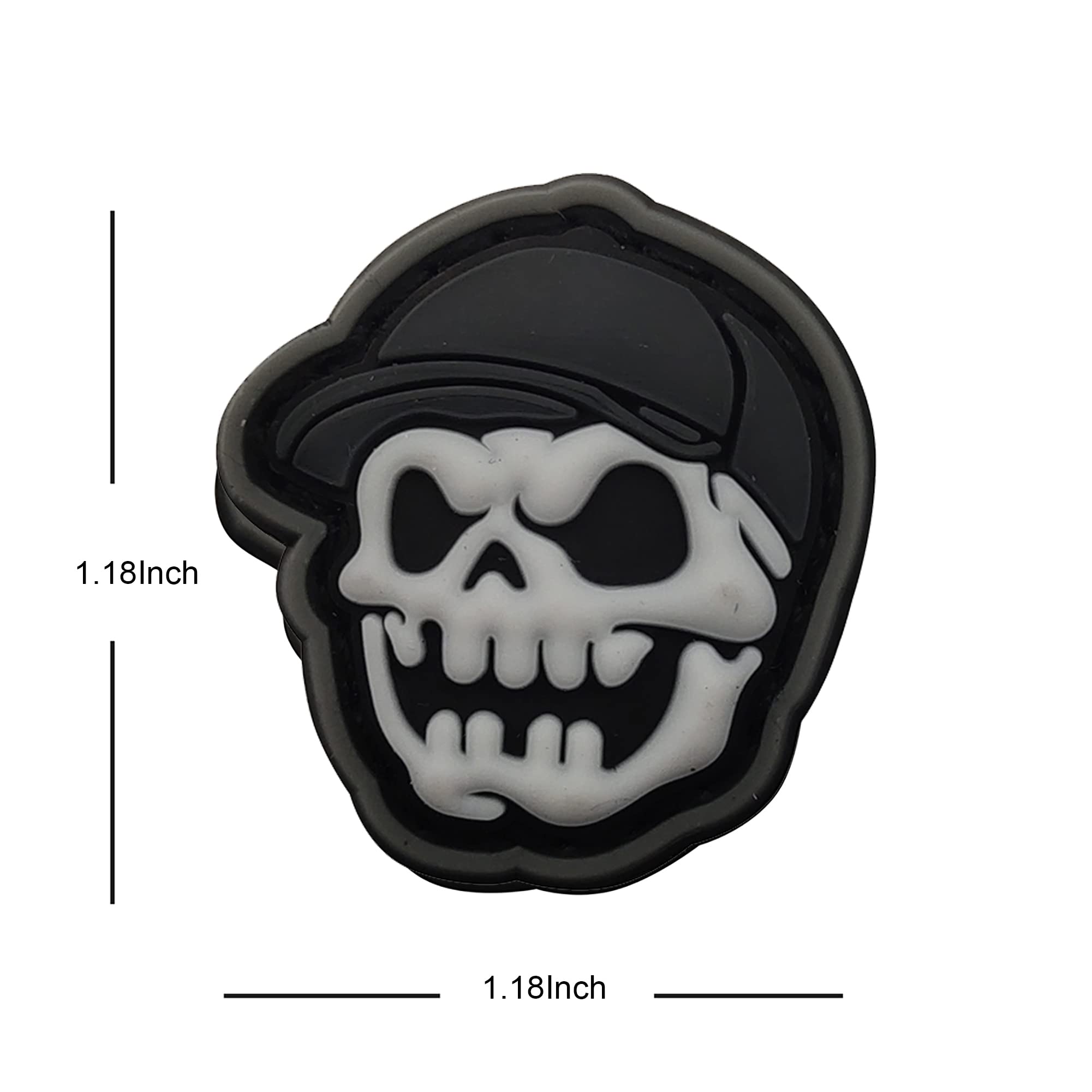 Mini Size Glowing in Dark Patches Skulls Heads Terrifying Skeleton PVC Rubber Morale Appliques Emblem Patch Badges Bundle of 3 Pieces - Image 4
