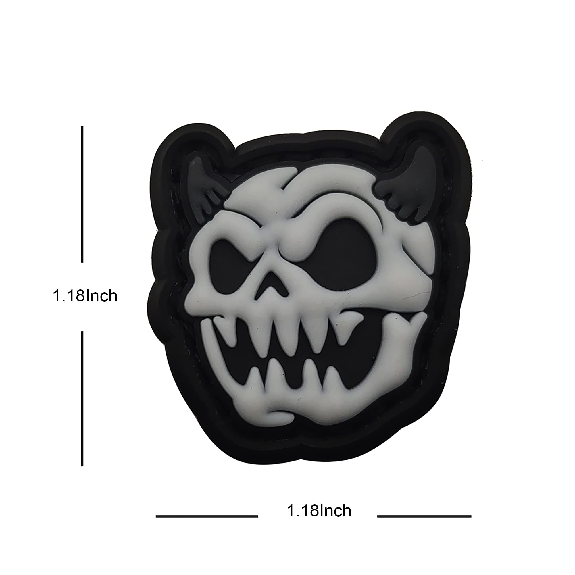 Mini Size Glowing in Dark Patches Skulls Heads Terrifying Skeleton PVC Rubber Morale Appliques Emblem Patch Badges Bundle of 3 Pieces - Image 5