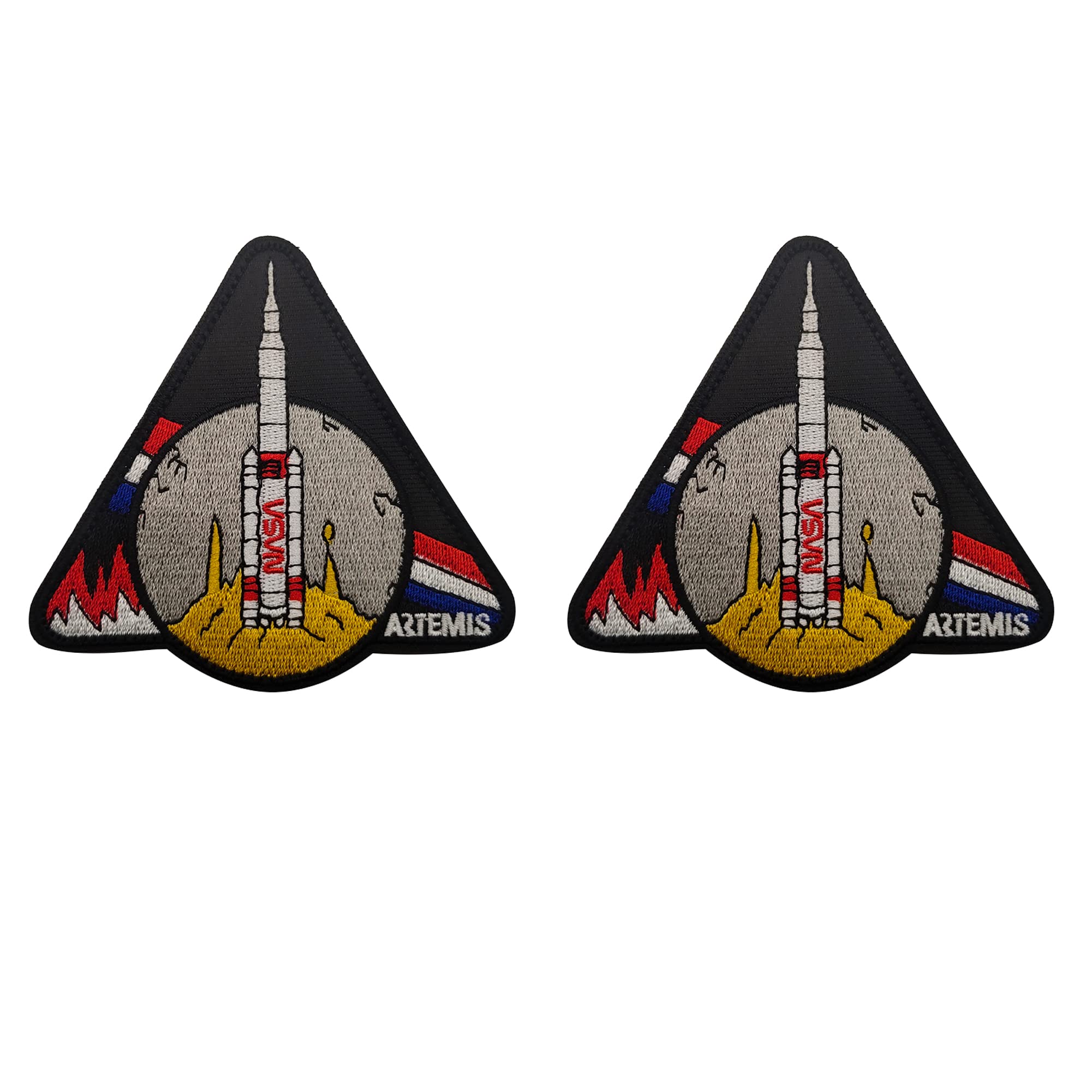 Moon Rocket Space Exploration Mission Embroidered Applique Patches Funny Embroidered Appliqué Patches Tactical Military Combat Armband Badges