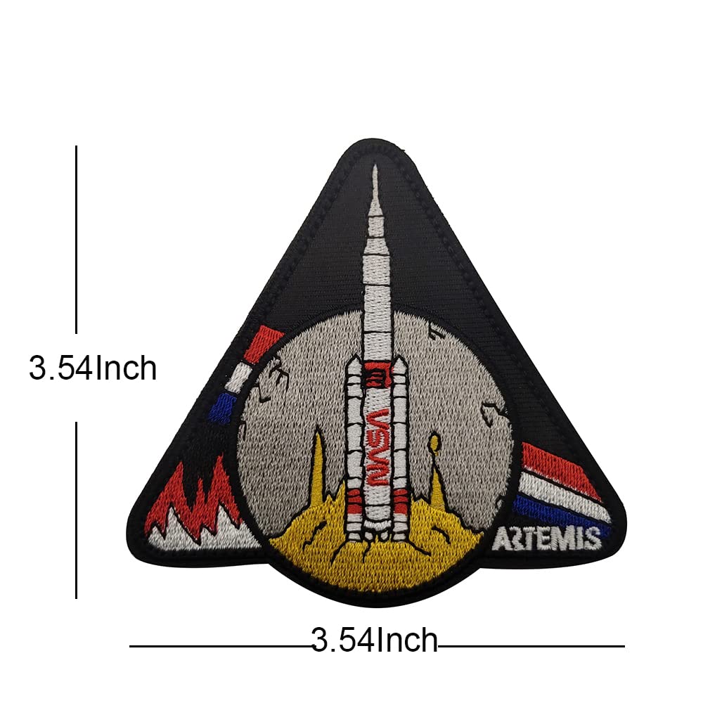 Moon Rocket Space Exploration Mission Embroidered Applique Patches Funny Embroidered Appliqué Patches Tactical Military Combat Armband Badges - Image 4