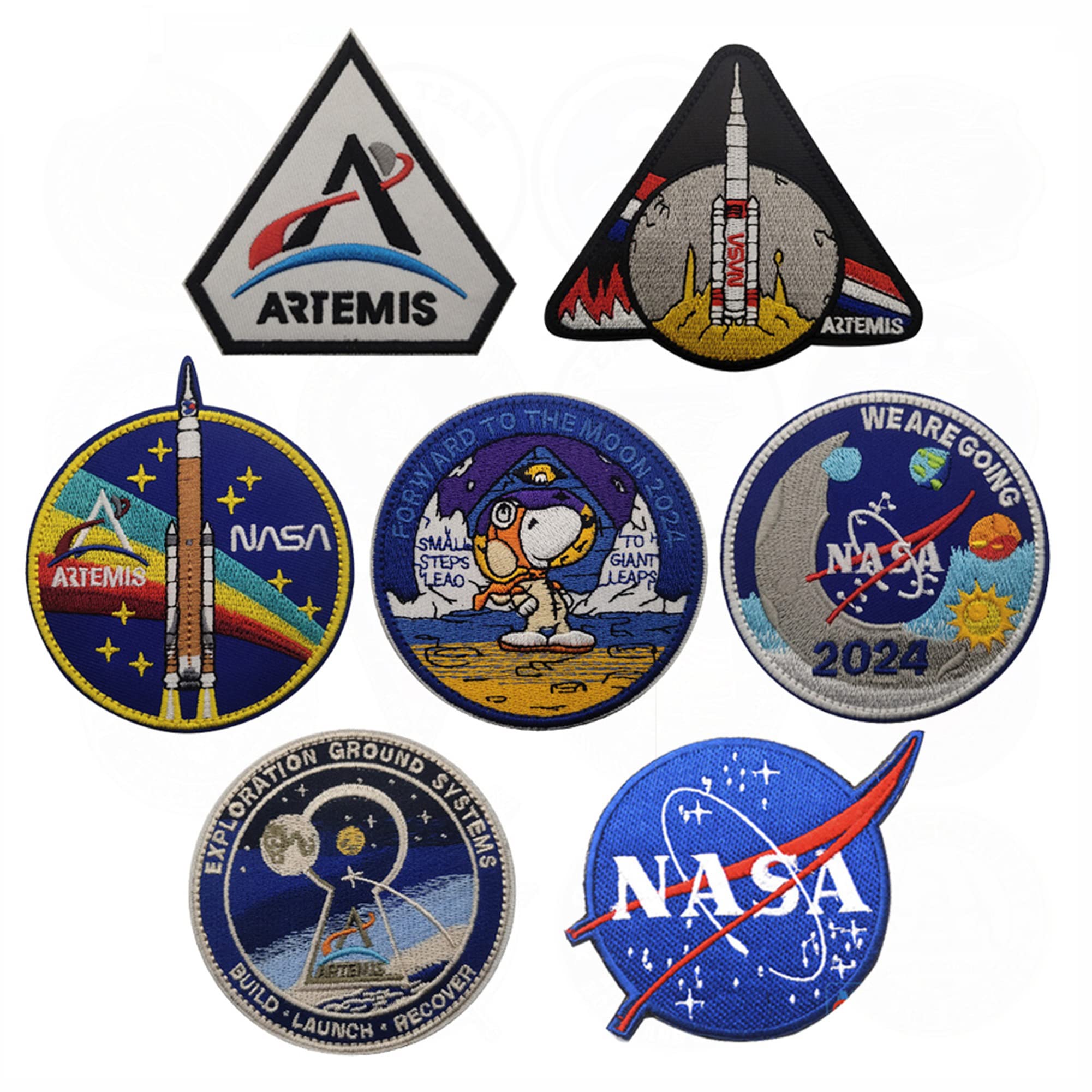 Moon Rocket Space Exploration Mission Embroidered Applique Patches Funny Embroidered Appliqué Patches Tactical Military Combat Armband Badges - Image 8