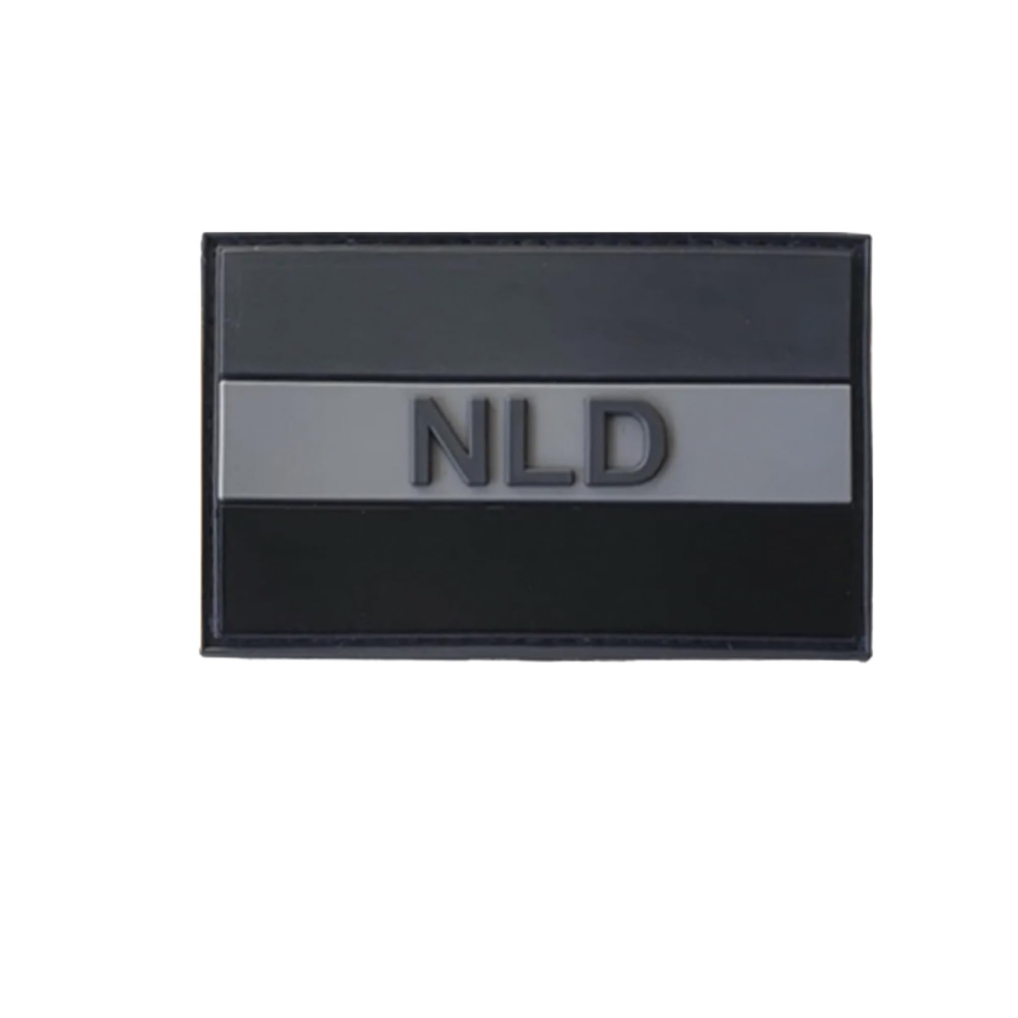 Netherlands Flag PVC Morale Patches, 3.15 x 1.97 Inch, NLD Design, Hook and Loop Backing, Black and Gray, 2-Pack - Image 6