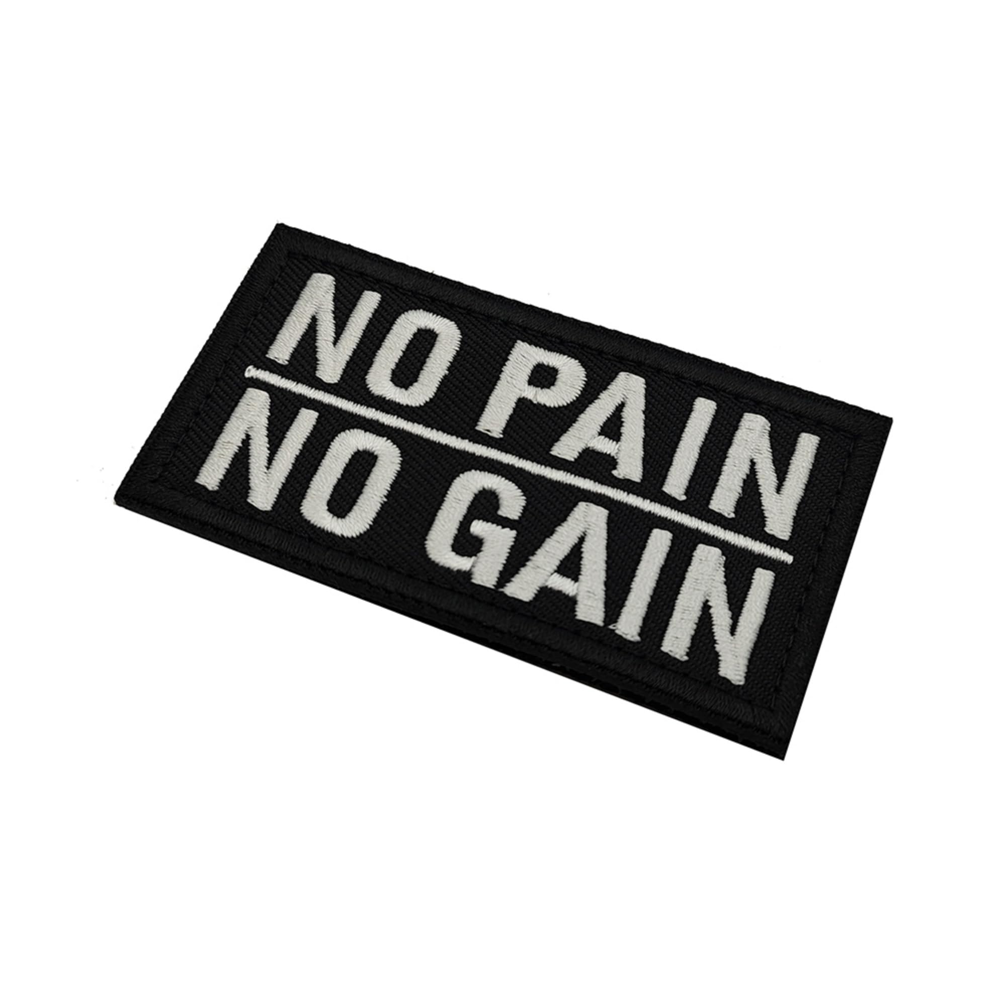 No Pain No Gain Embroidered Patches, 3.15 x 1.57 Inch, Black and Yellow, Hook and Loop Backing, 2-Pack - Image 6