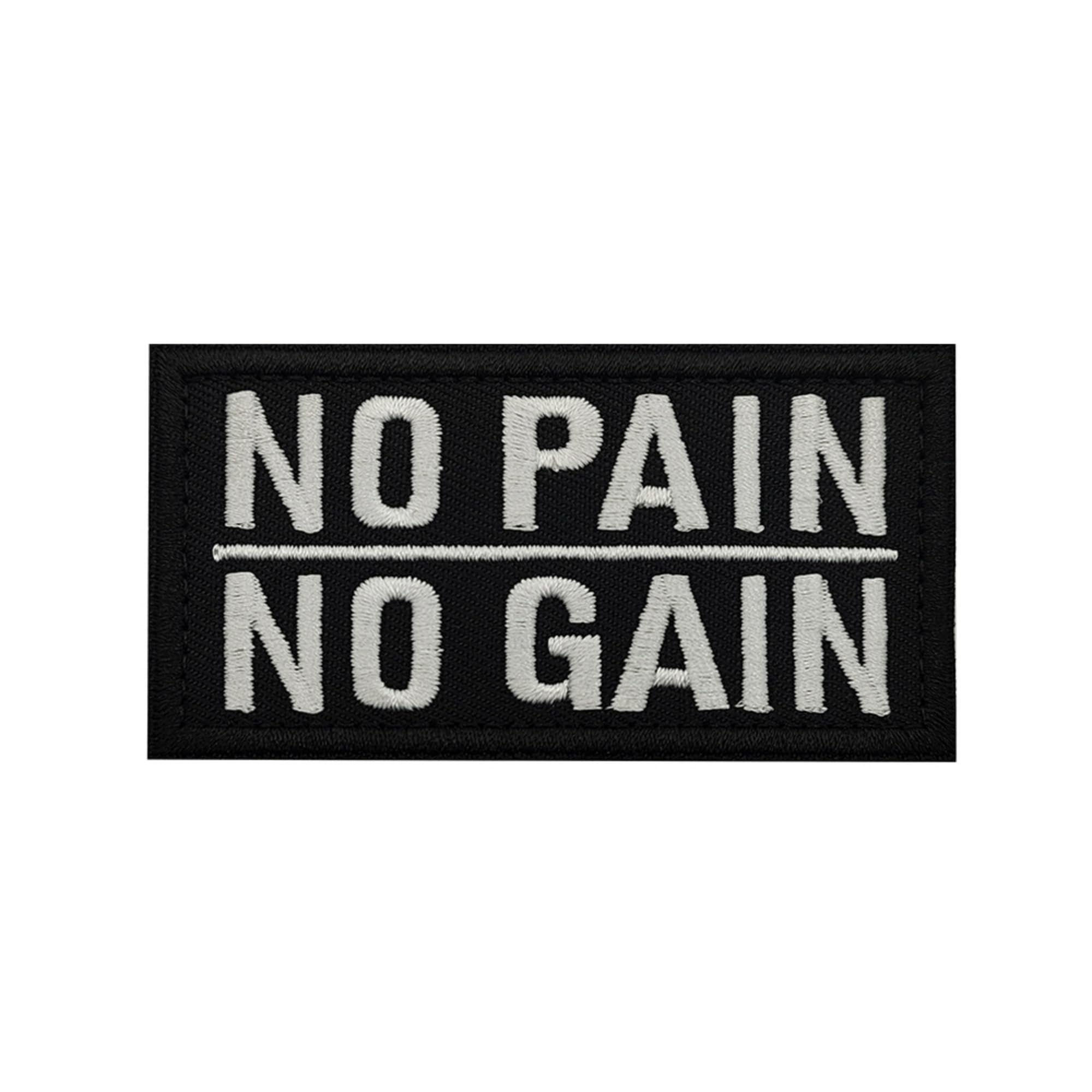 No Pain No Gain Embroidered Patches, 3.15 x 1.57 Inch, Black and Yellow, Hook and Loop Backing, 2-Pack - Image 7