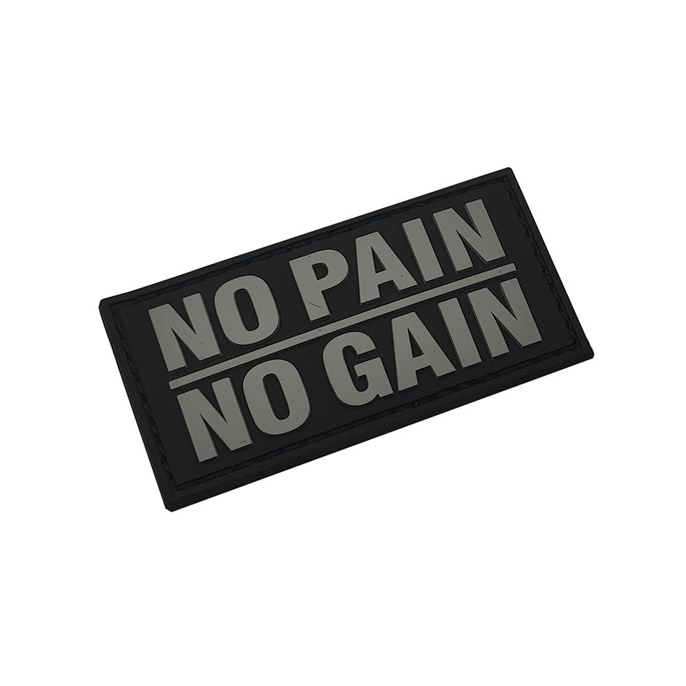 No Pain No Gain PVC Patches, Humorous Funny Morale Patch, Tactical Combat Armband Badges with Hook and Loop Fastener Backing 2.36 x 1.38 Inch 2 Pack - Image 6