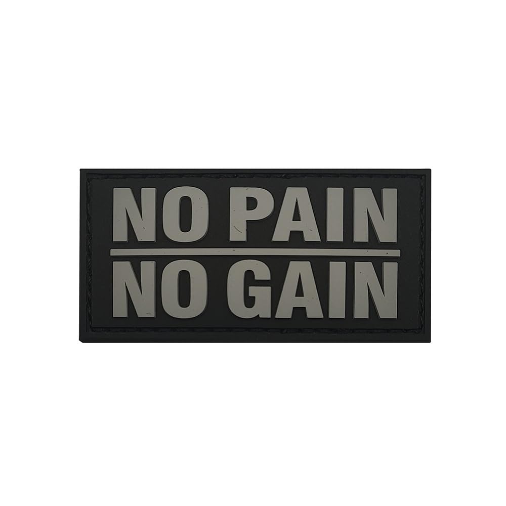 No Pain No Gain PVC Patches, Humorous Funny Morale Patch, Tactical Combat Armband Badges with Hook and Loop Fastener Backing 2.36 x 1.38 Inch 2 Pack - Image 7