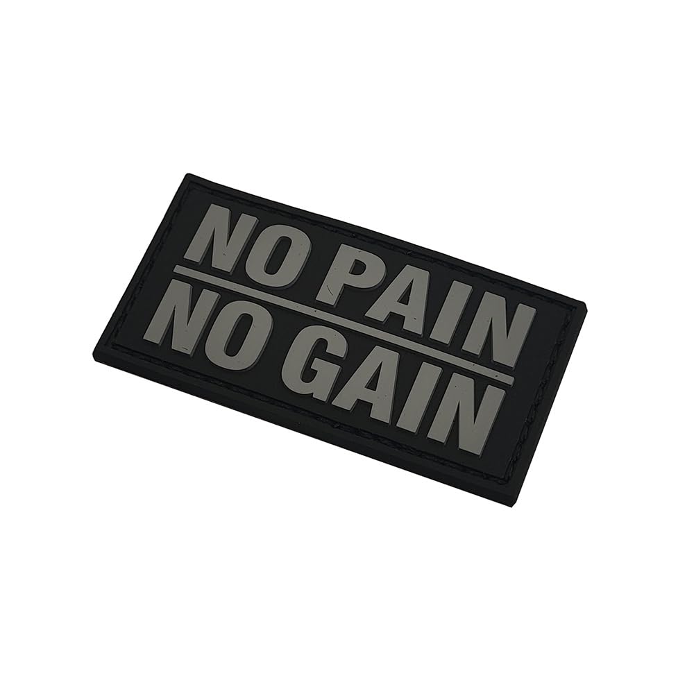 No Pain No Gain PVC Patches, Humorous Funny Morale Patch, Tactical Combat Armband Badges with Hook and Loop Fastener Backing 2.36 x 1.38 Inch 2 Pack - Image 8