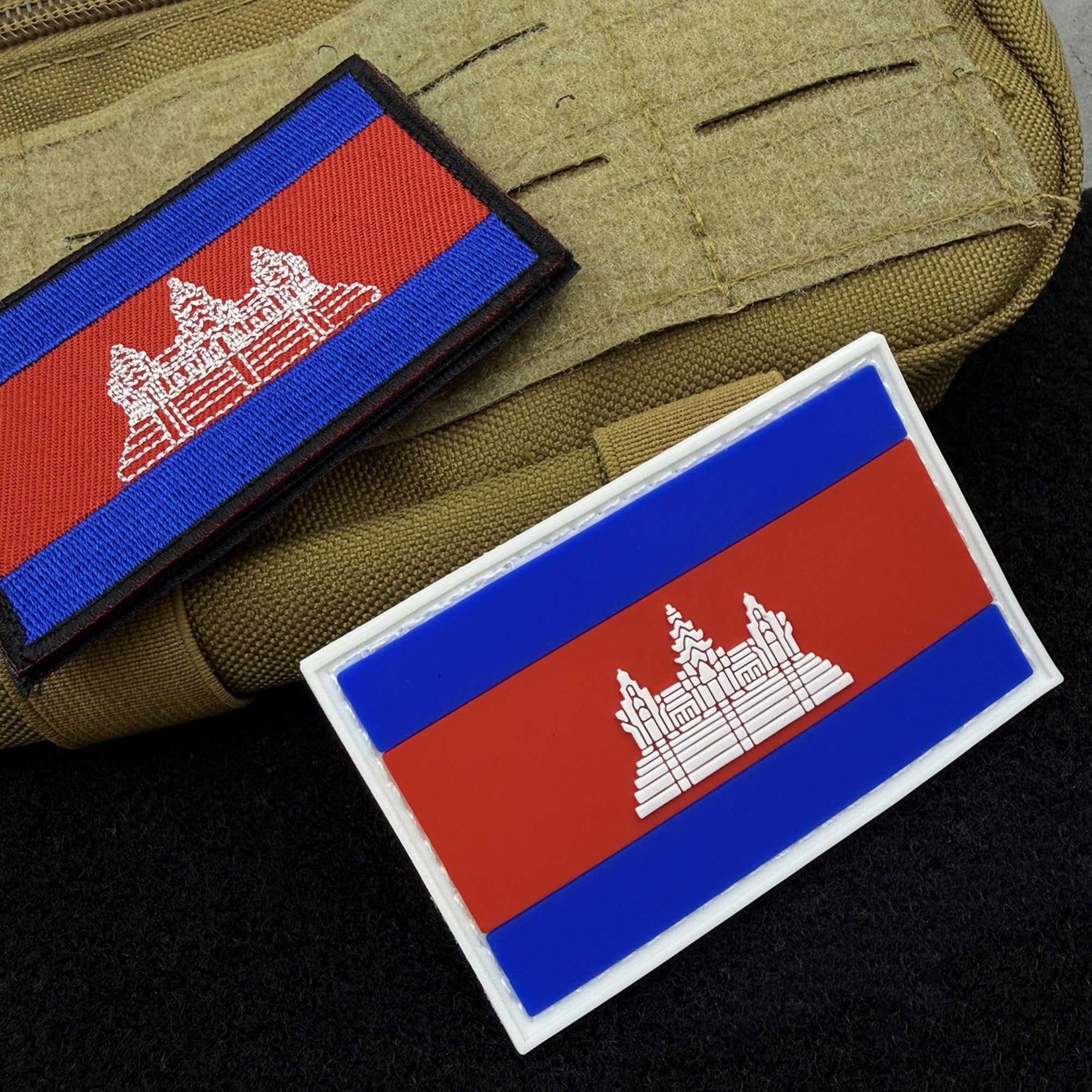 ODSP Cambodia Flag Patches, PVC and Embroidered, 3.1 x 2 inches, Hook and Loop Backing, 2-Pack - Image 7