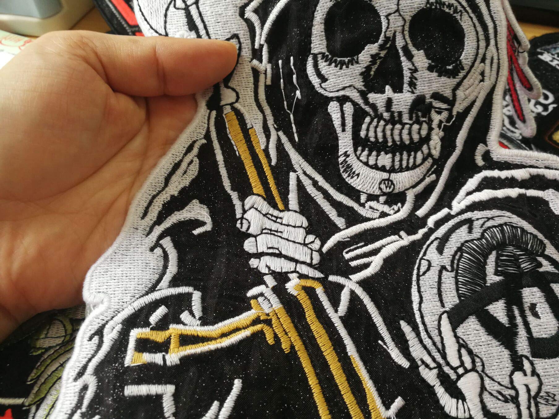 ODSP Compatible with Sons of Anarchy Grim Reaper Motorcycle Biker Style Large Sew on Patch Sewing Applique for Clothing Vest Jackets Backpacks 12.6 x 8.3 inch - Image 6