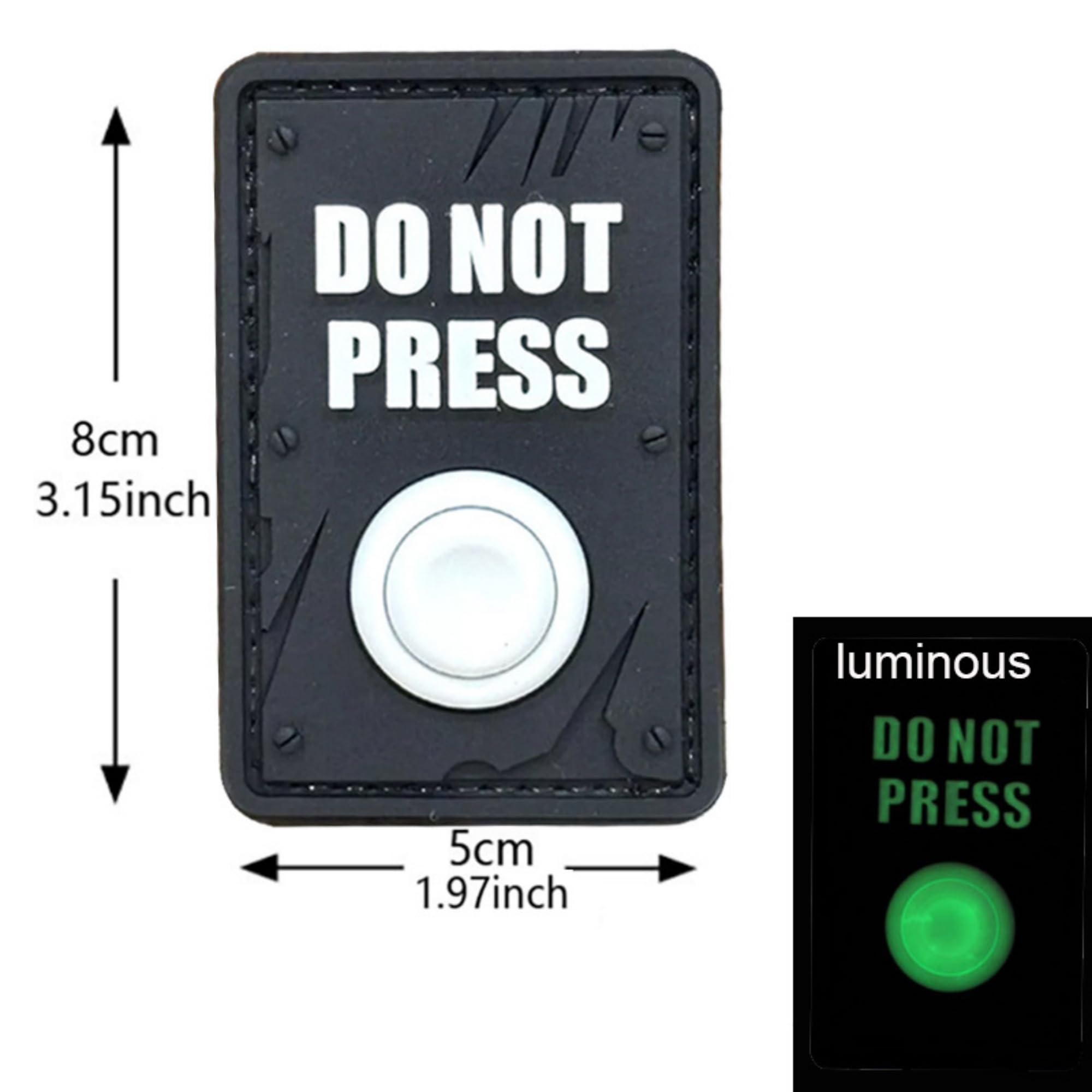 ODSP Do Not Press PVC Morale Patches, 3.15 x 1.97 Inches, Glow in Dark, Hook and Loop Backing, 2-Pack - Image 2