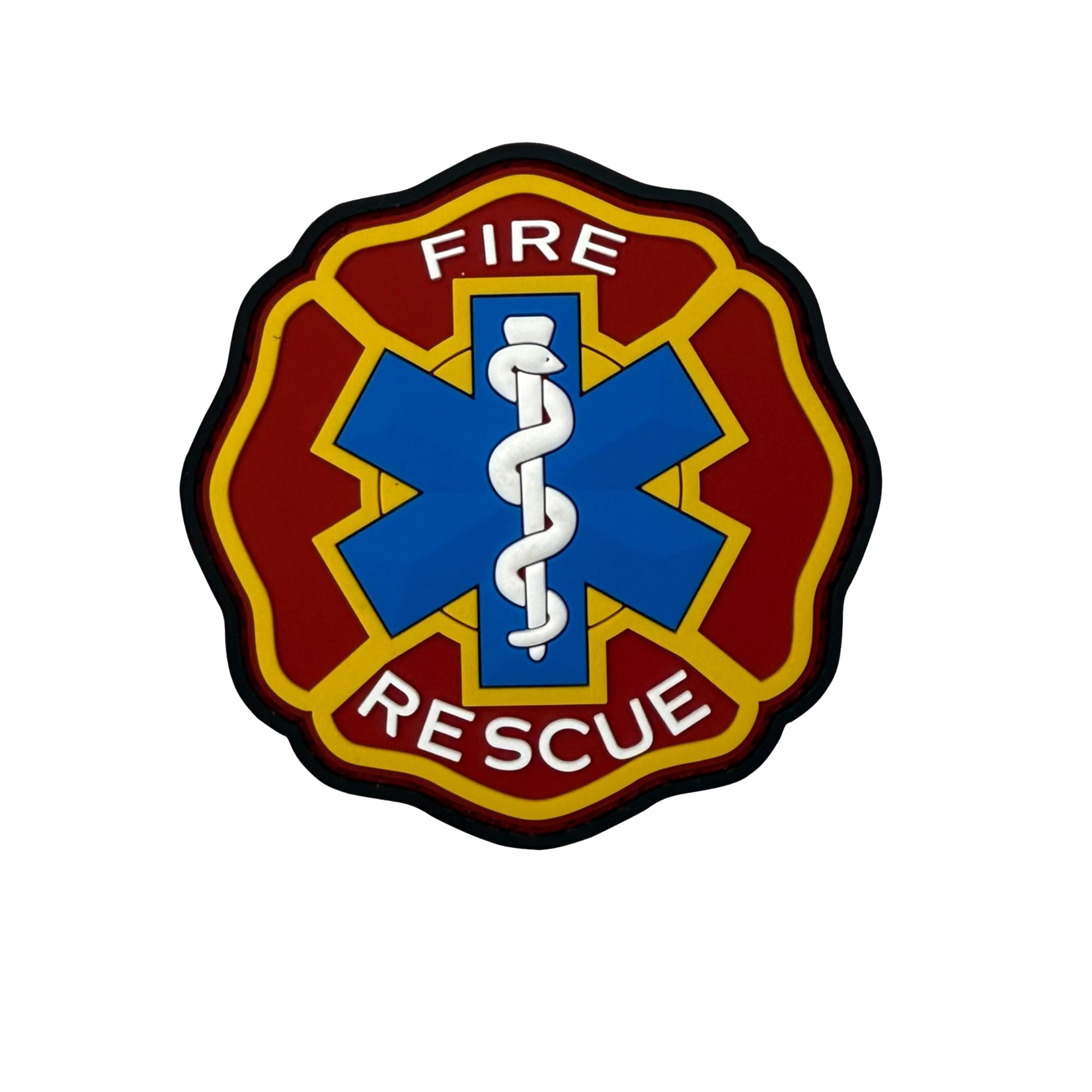 ODSP Fire Rescue Medical PVC Patches, 2.95 x 2.95 Inch, Hook and Loop Tactical Military Morale Badges