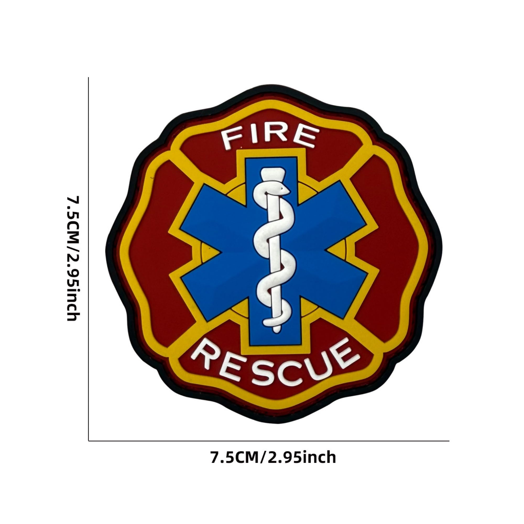 ODSP Fire Rescue Medical PVC Patches, 2.95 x 2.95 Inch, Hook and Loop Tactical Military Morale Badges - Image 2