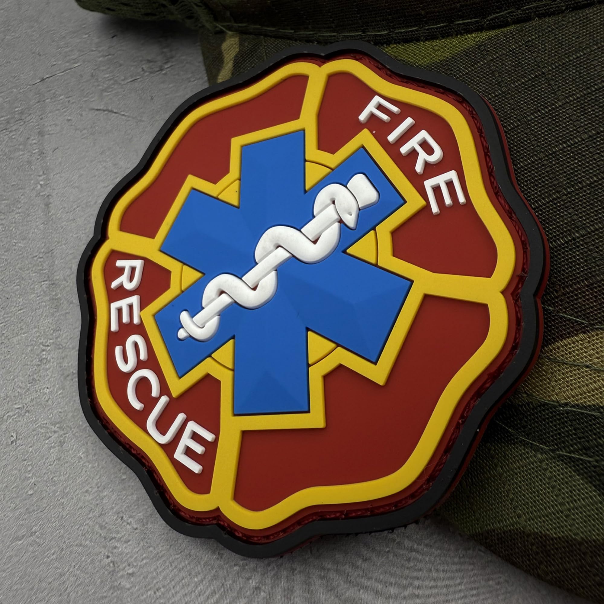 ODSP Fire Rescue Medical PVC Patches, 2.95 x 2.95 Inch, Hook and Loop Tactical Military Morale Badges - Image 5