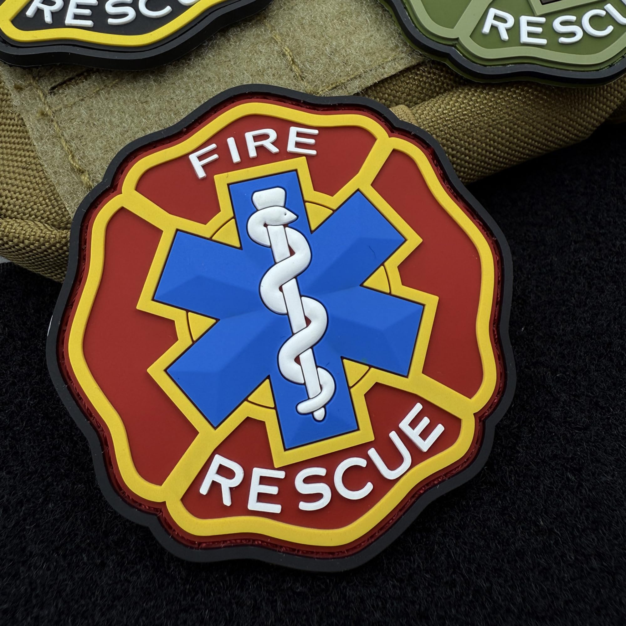 ODSP Fire Rescue Medical PVC Patches, 2.95 x 2.95 Inch, Hook and Loop Tactical Military Morale Badges - Image 6