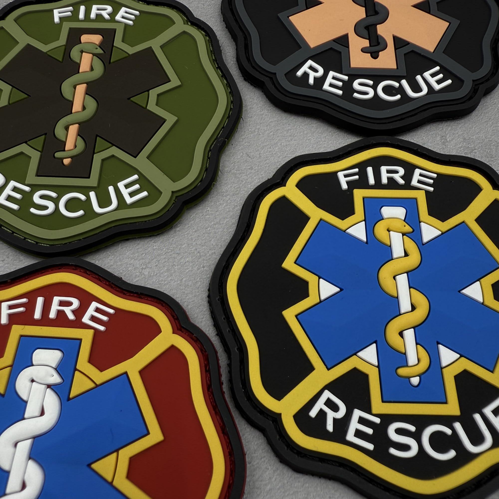 ODSP Fire Rescue Medical PVC Patches, 2.95 x 2.95 Inch, Hook and Loop Tactical Military Morale Badges - Image 9