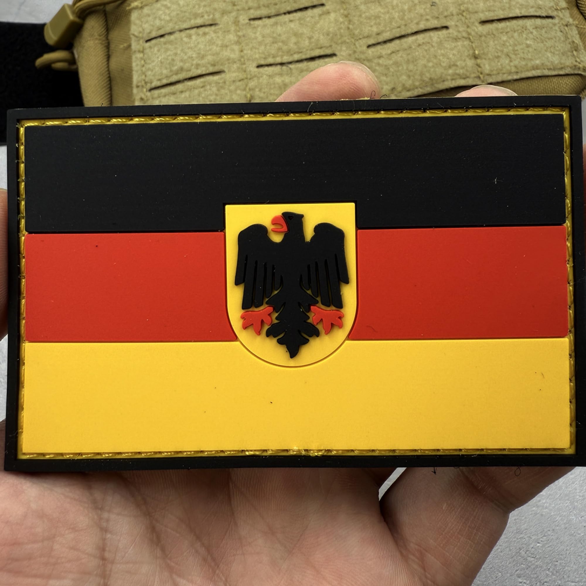 ODSP German Flag PVC Patches with Eagle Tactical Morale Emblem Badges, Hook and Loop Backing, 3.74 x 2.36 Inch, 2-Pack - Image 5