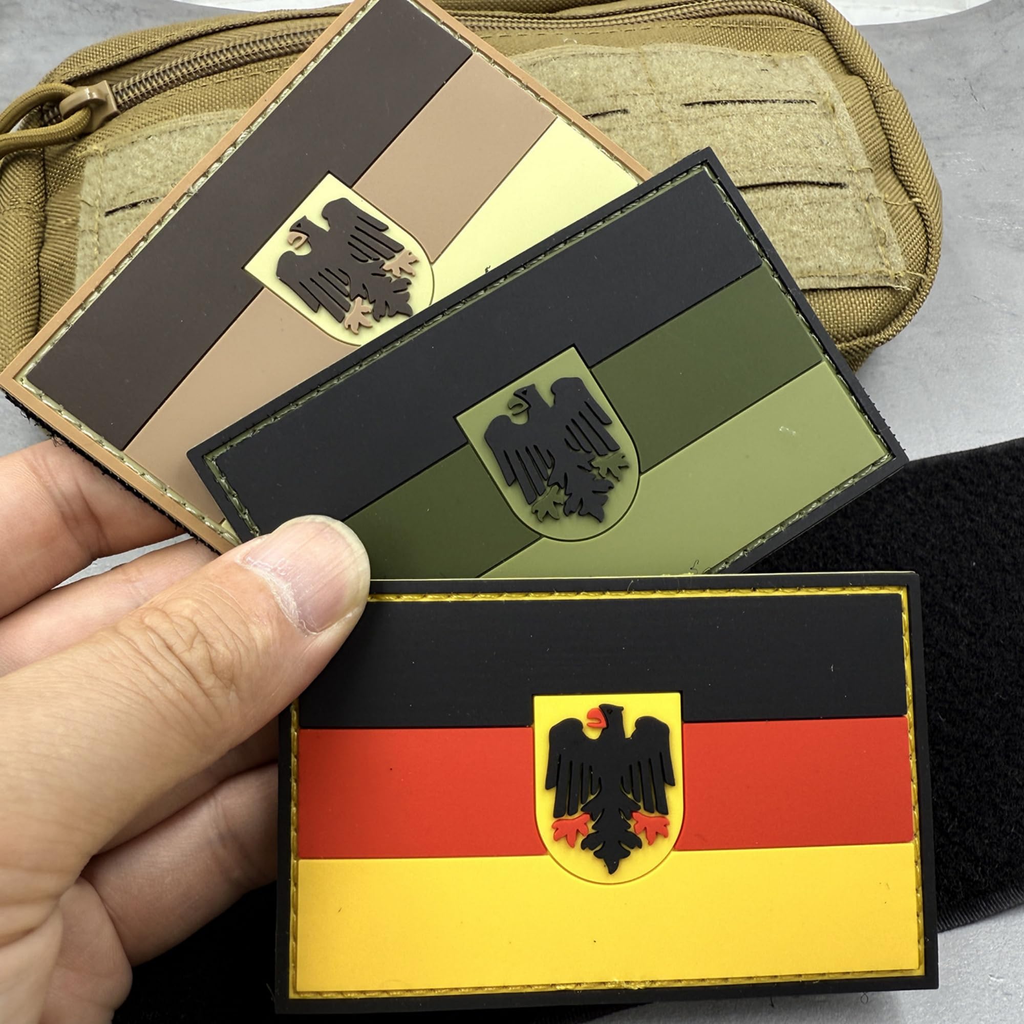 ODSP German Flag PVC Patches with Eagle Tactical Morale Emblem Badges, Hook and Loop Backing, 3.74 x 2.36 Inch, 2-Pack - Image 6