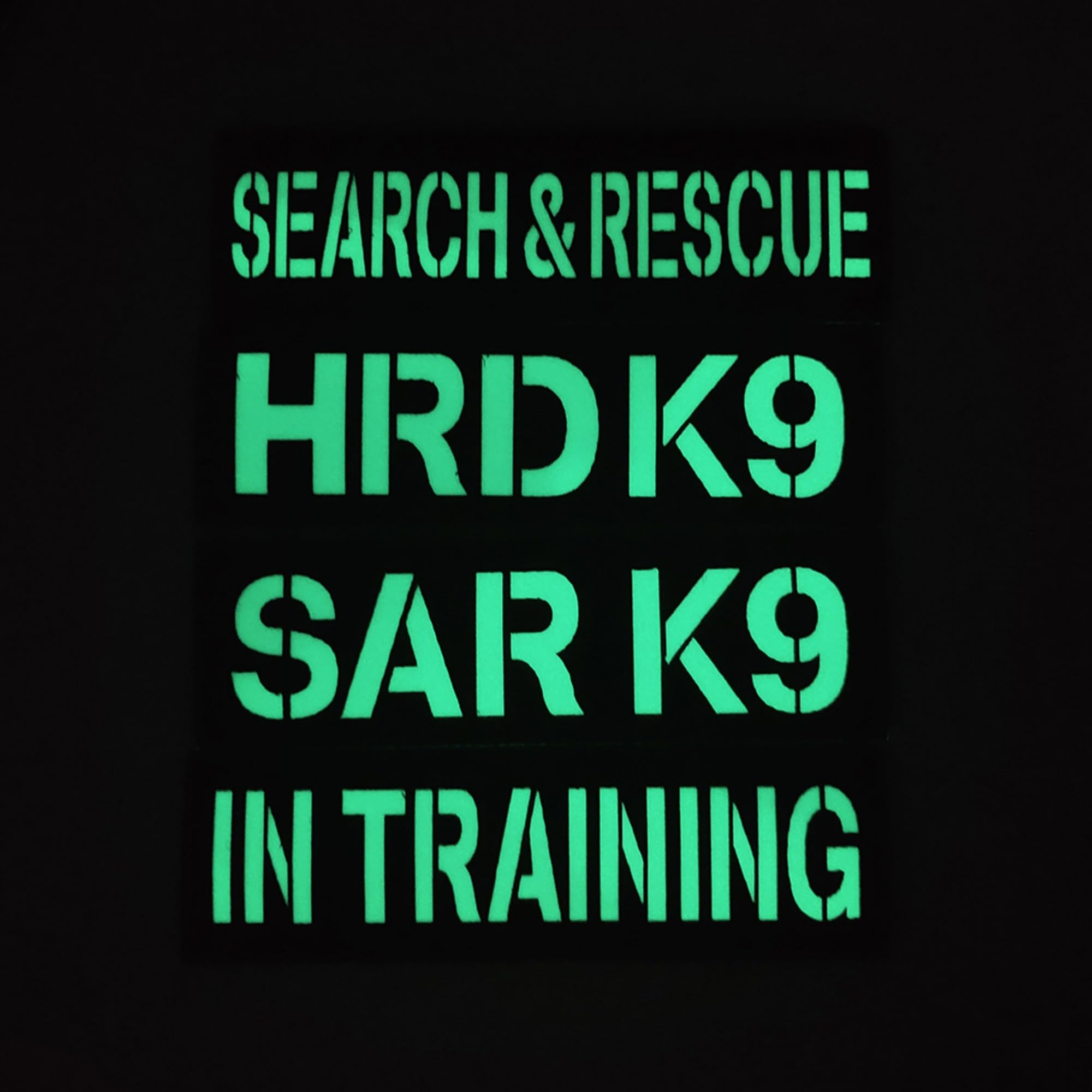 ODSP HRD K9 Glow in Dark Patches, 4.92 x 1.5 Inch, Tactical Military Search & Rescue Badges, Hook and Loop Backing, 2 Pack - Image 3