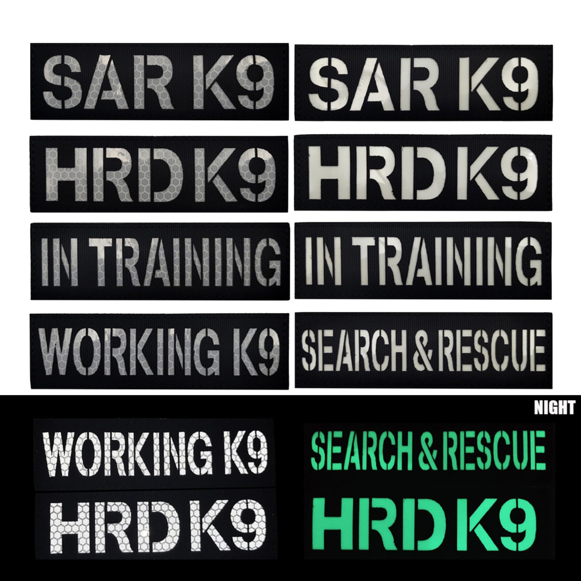 ODSP HRD K9 Glow in Dark Patches, 4.92 x 1.5 Inch, Tactical Military Search & Rescue Badges, Hook and Loop Backing, 2 Pack - Image 9