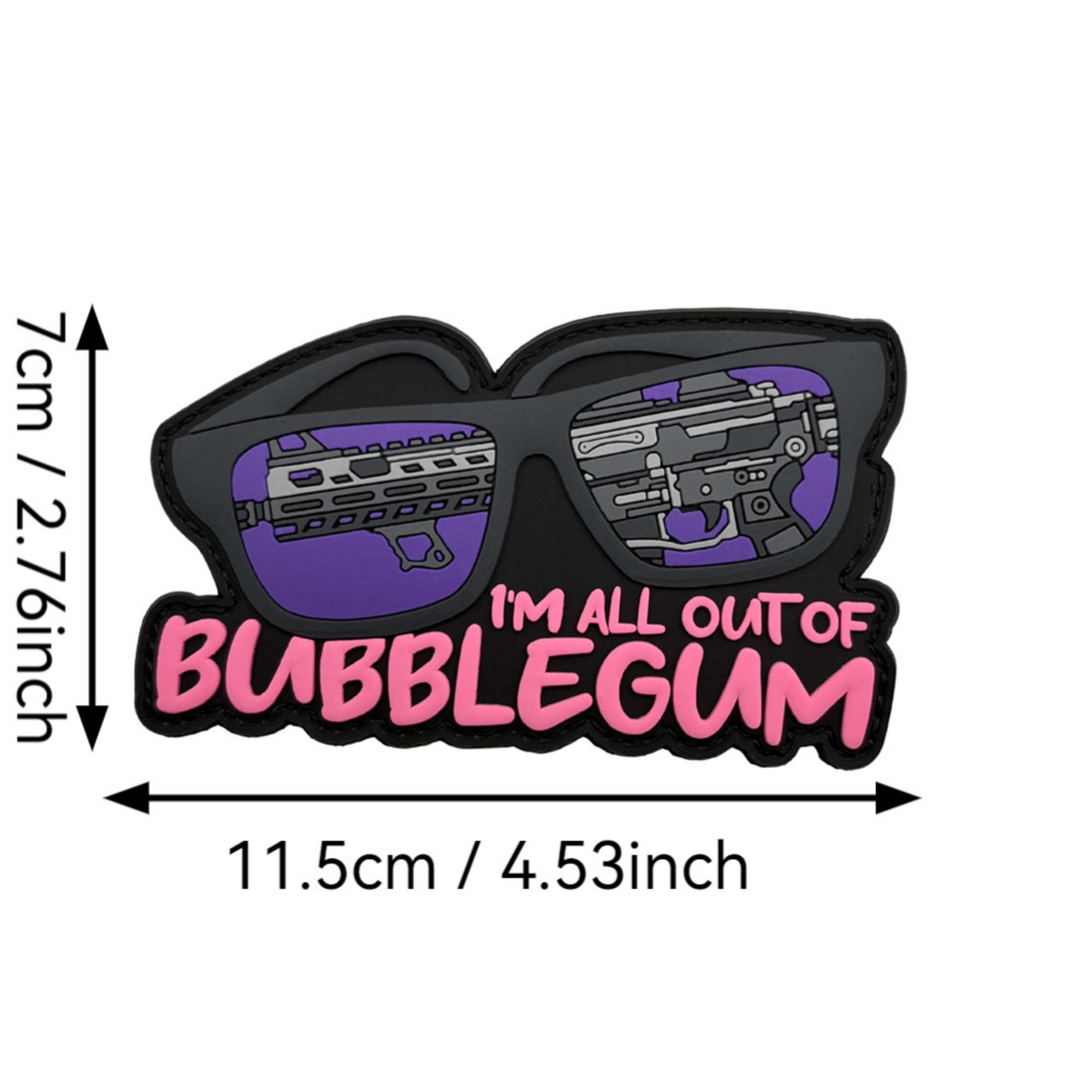 ODSP I'm All Out of Bubblegum PVC Morale Patch, Tactical Sunglasses Design, Glow in the Dark, Hook and Loop, 4.53 x 2.76 Inches (Color-a) - Image 2