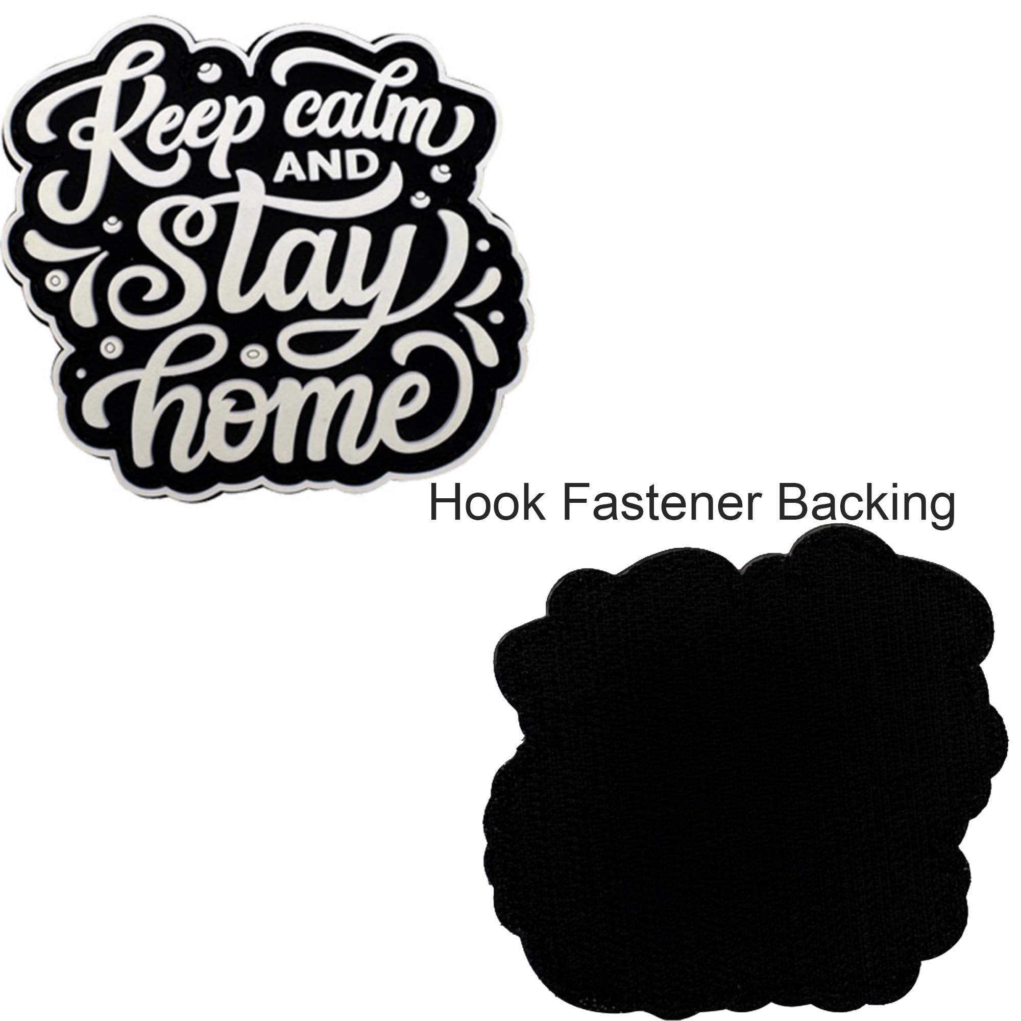ODSP Keep Calm and Stay Home Luminous PVC Morale Patch, Hook Fastener Backing, 3.43 x 3.15 Inch - Image 3