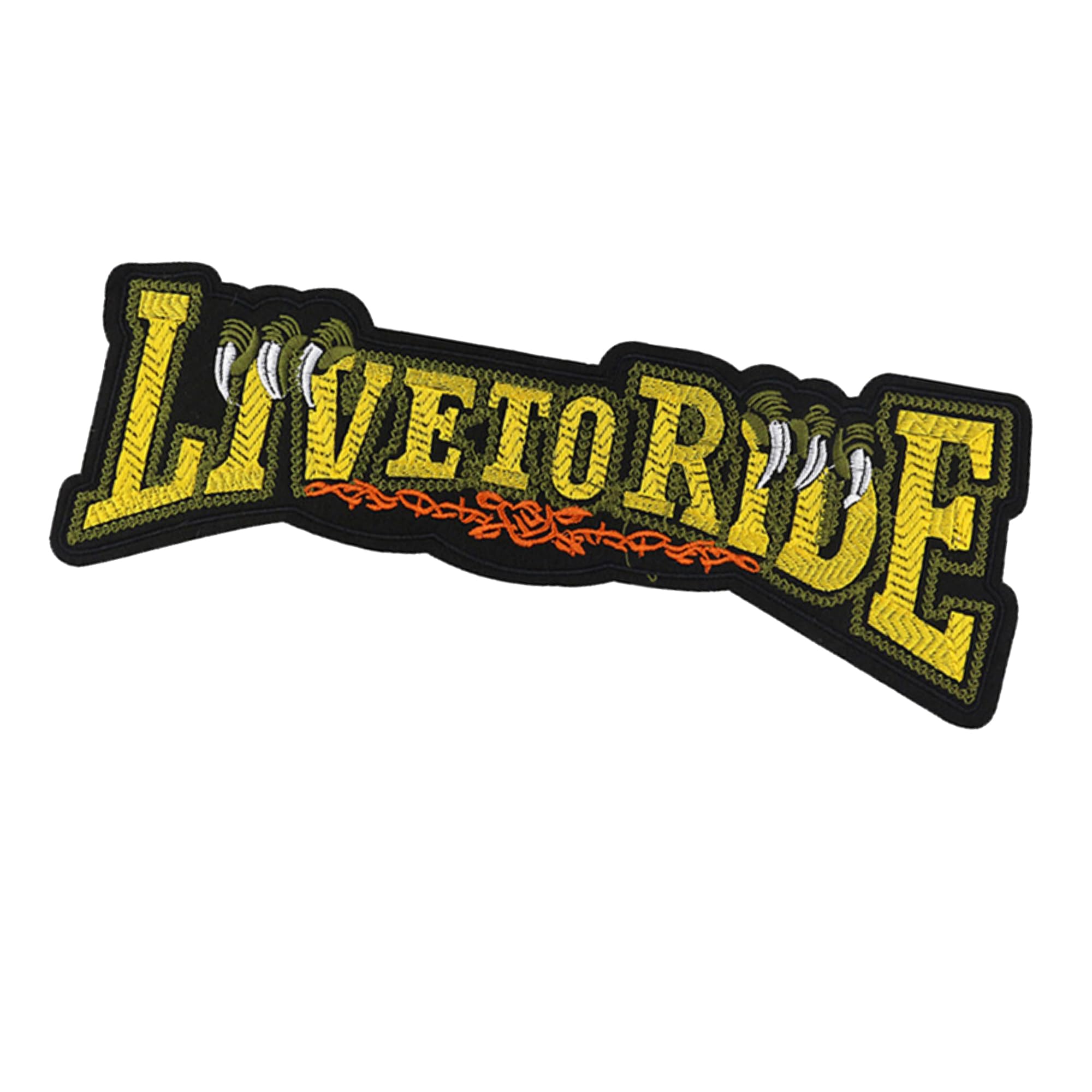 ODSP Live to Ride Large Motorcycle Iron-on Patch, Embroidered Fabric Applique, 12.4 x 4.3 Inches - Image 4