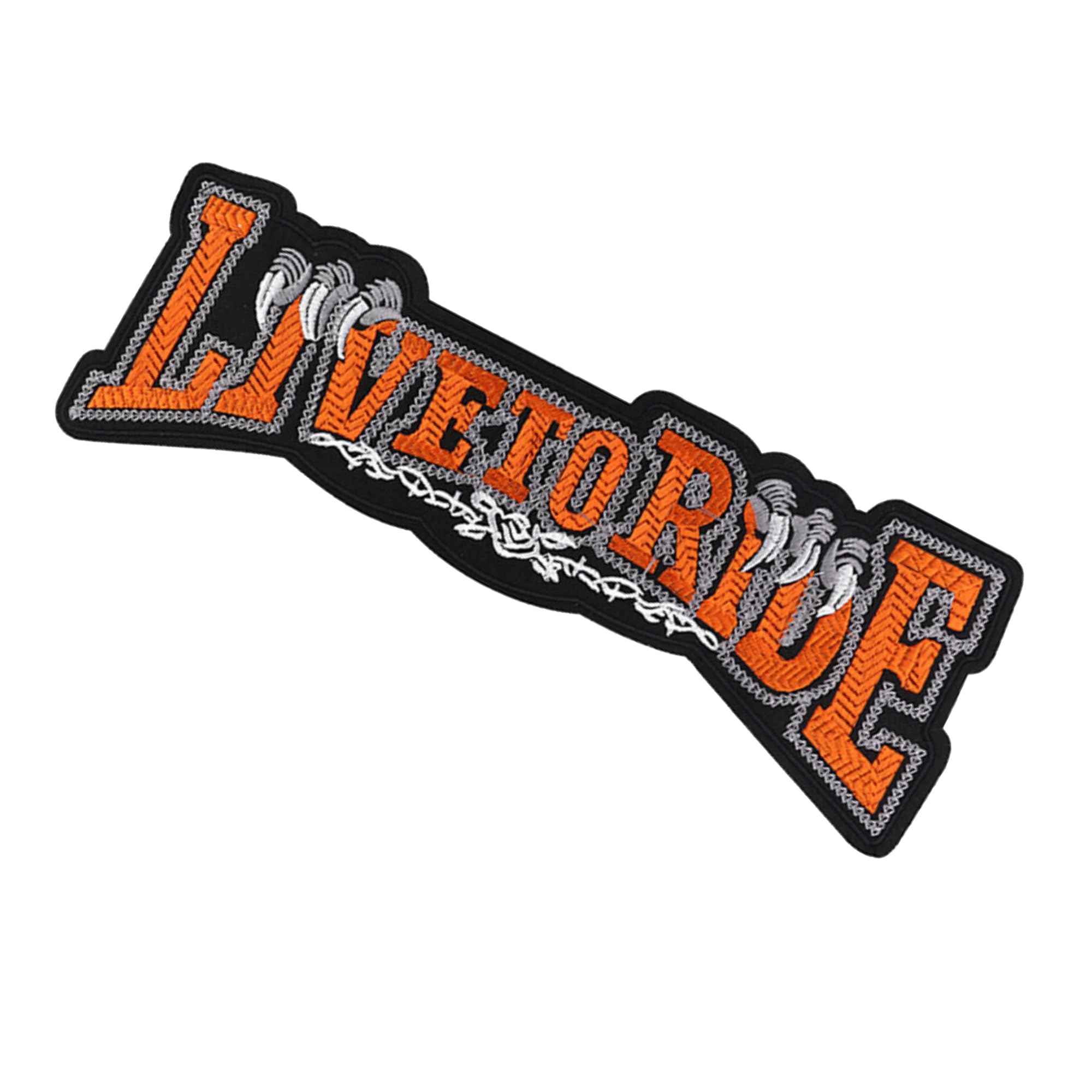 ODSP Live to Ride Large Motorcycle Iron-on Patch, Embroidered Fabric Applique, 12.4 x 4.3 Inches - Image 4
