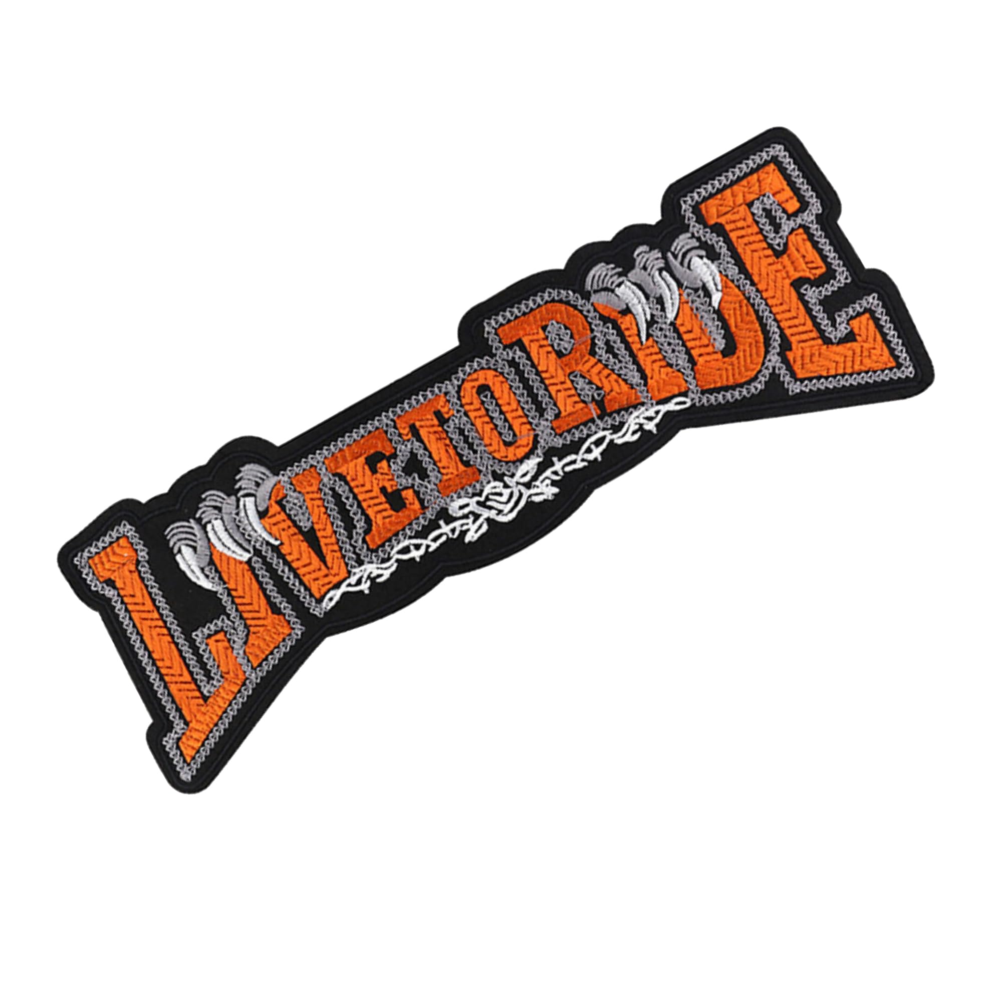 ODSP Live to Ride Large Motorcycle Iron-on Patch, Embroidered Fabric Applique, 12.4 x 4.3 Inches - Image 5