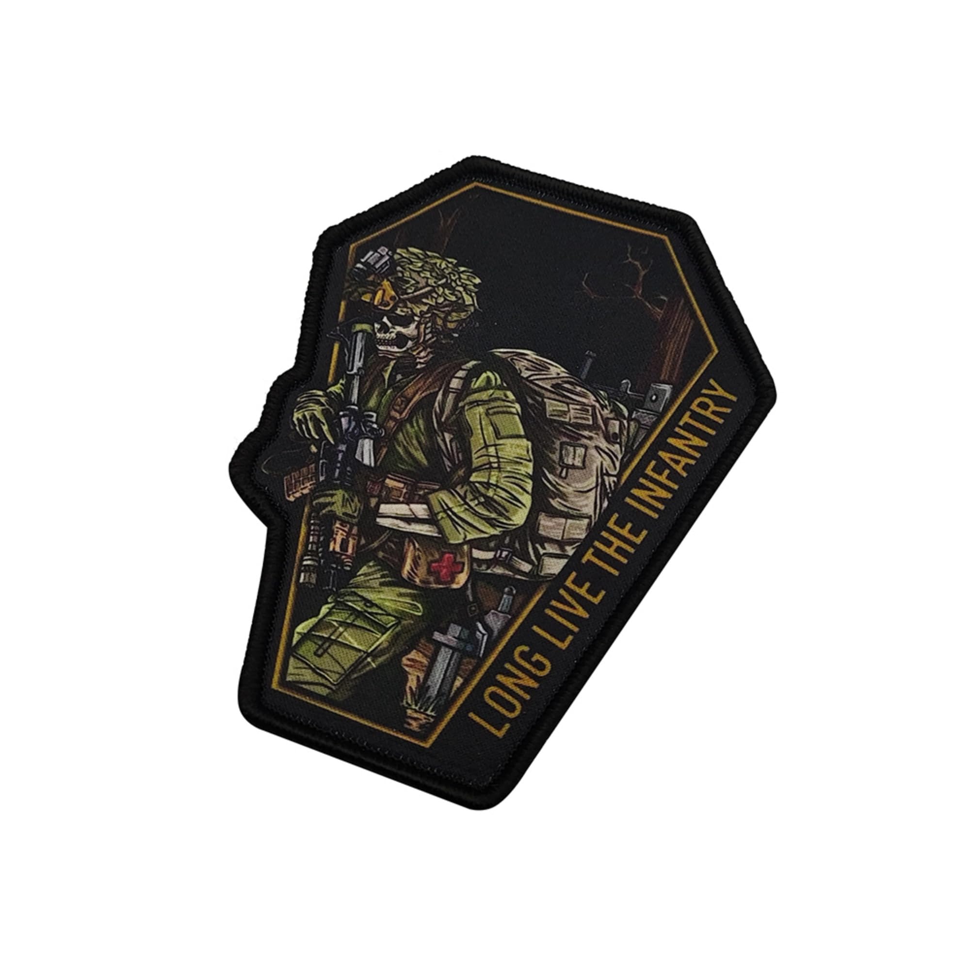 ODSP Long Live The Infantry Printed Patches, Tactical Morale Military Emblem Patch Badges Decorative Appliques, Hook and Loop Backing Patches for Hats, Clothing, Backpacks, 3.94 x 3.07 Inches, Black - Image 7