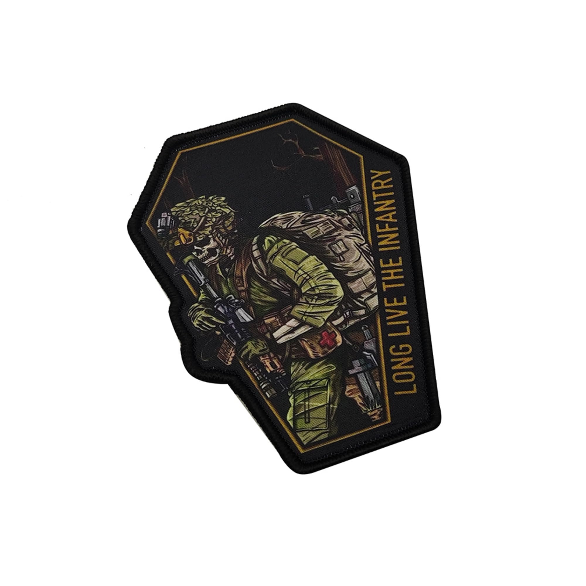 ODSP Long Live The Infantry Printed Patches, Tactical Morale Military Emblem Patch Badges Decorative Appliques, Hook and Loop Backing Patches for Hats, Clothing, Backpacks, 3.94 x 3.07 Inches, Black - Image 8