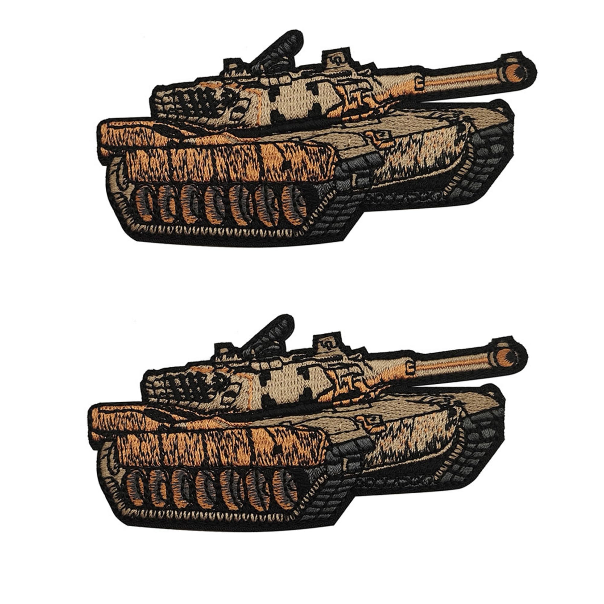 ODSP Military Tank Patches Set Embroidered Fabric Applique Patch, Tactical Military Combat Badges Vehicle Designs with Hook and Loop Backing, 2-Pack