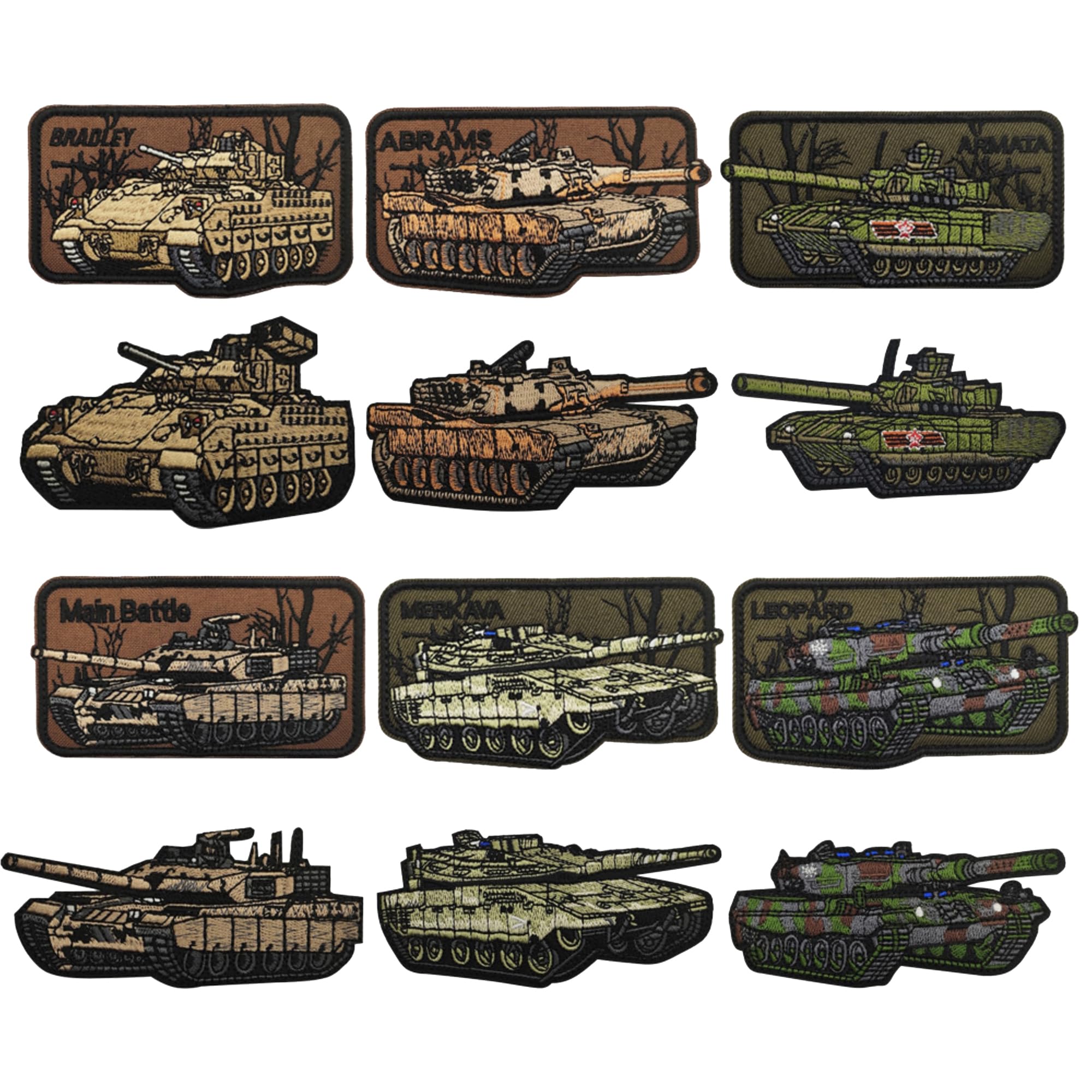 ODSP Military Tank Patches Set Embroidered Fabric Applique Patch, Tactical Military Combat Badges Vehicle Designs with Hook and Loop Backing, 2-Pack - Image 4