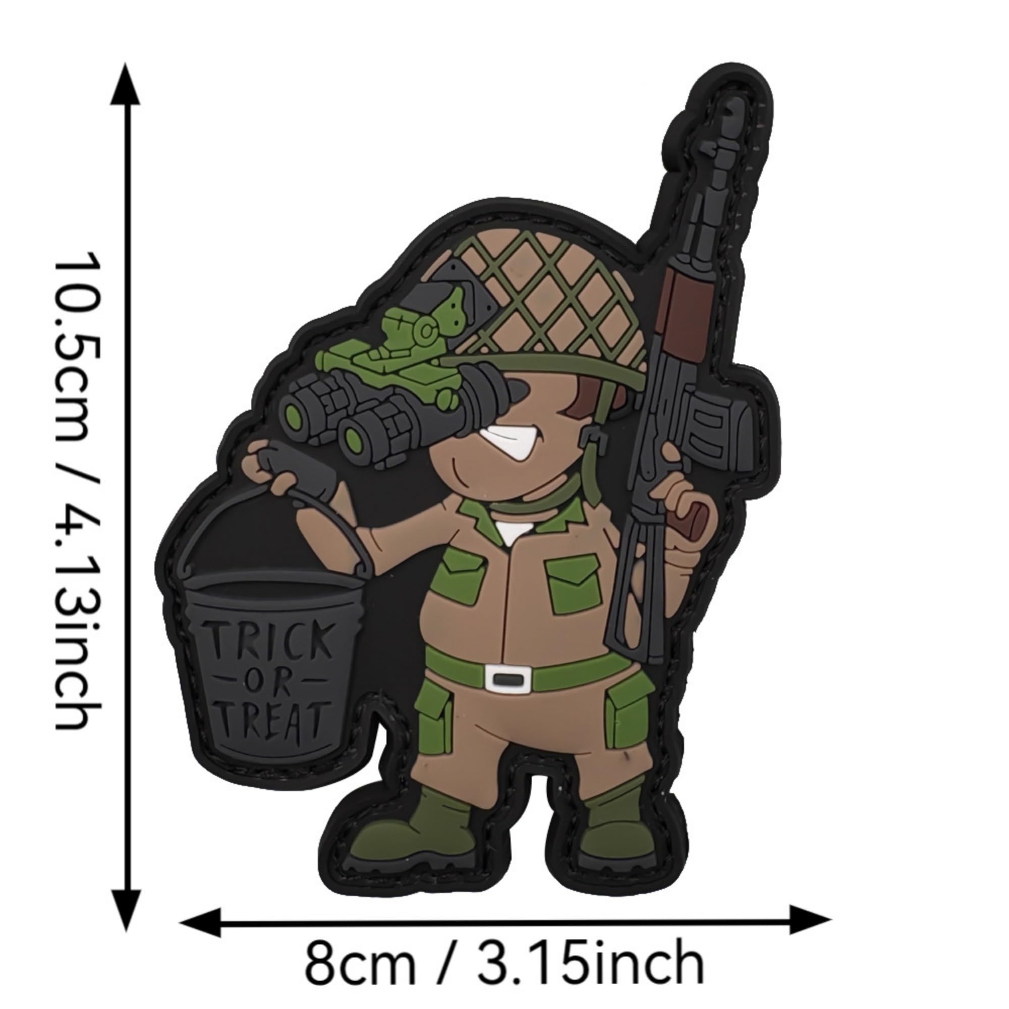 ODSP Military Trick or Treat PVC Morale Patches, 4.13 x 3.15 Inches, Hook and Loop Backing, Set of 2 - Image 3