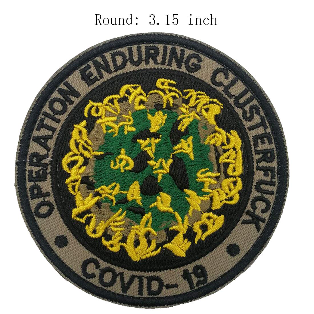 ODSP Operation Enduring Clusterfck COVID-19 Embroidered Patch - Emblem Tactical Military Morale Funny Patches Badges Appliques with Fastener Hook and Loop Backing 3.15 Inch 2 Pieces - Image 2