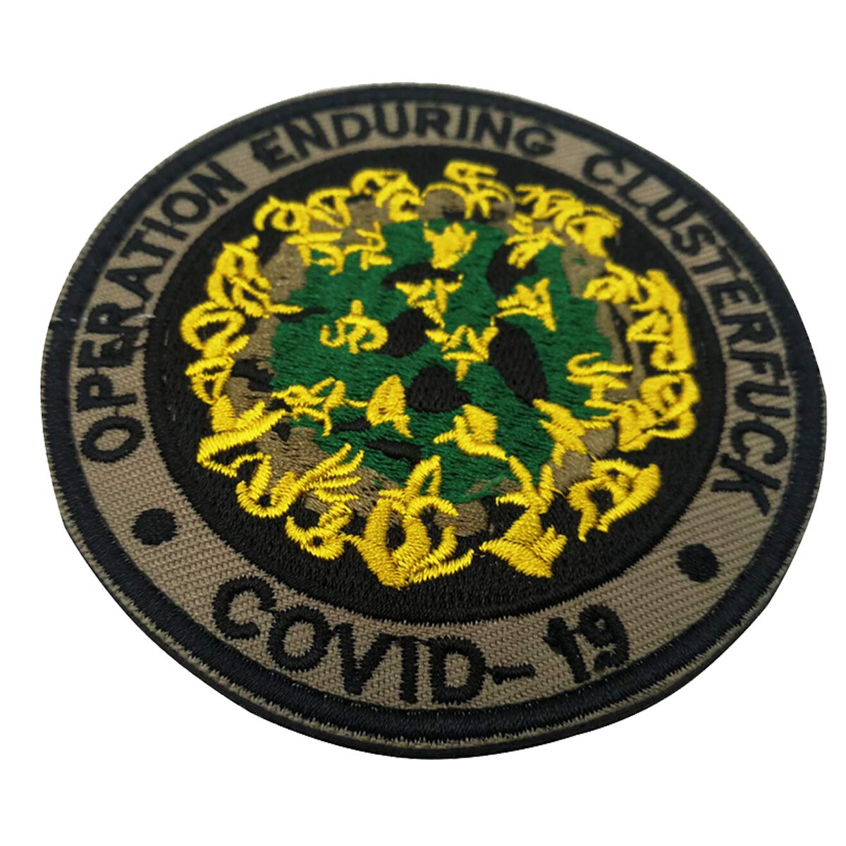 ODSP Operation Enduring Clusterfck COVID-19 Embroidered Patch - Emblem Tactical Military Morale Funny Patches Badges Appliques with Fastener Hook and Loop Backing 3.15 Inch 2 Pieces - Image 4