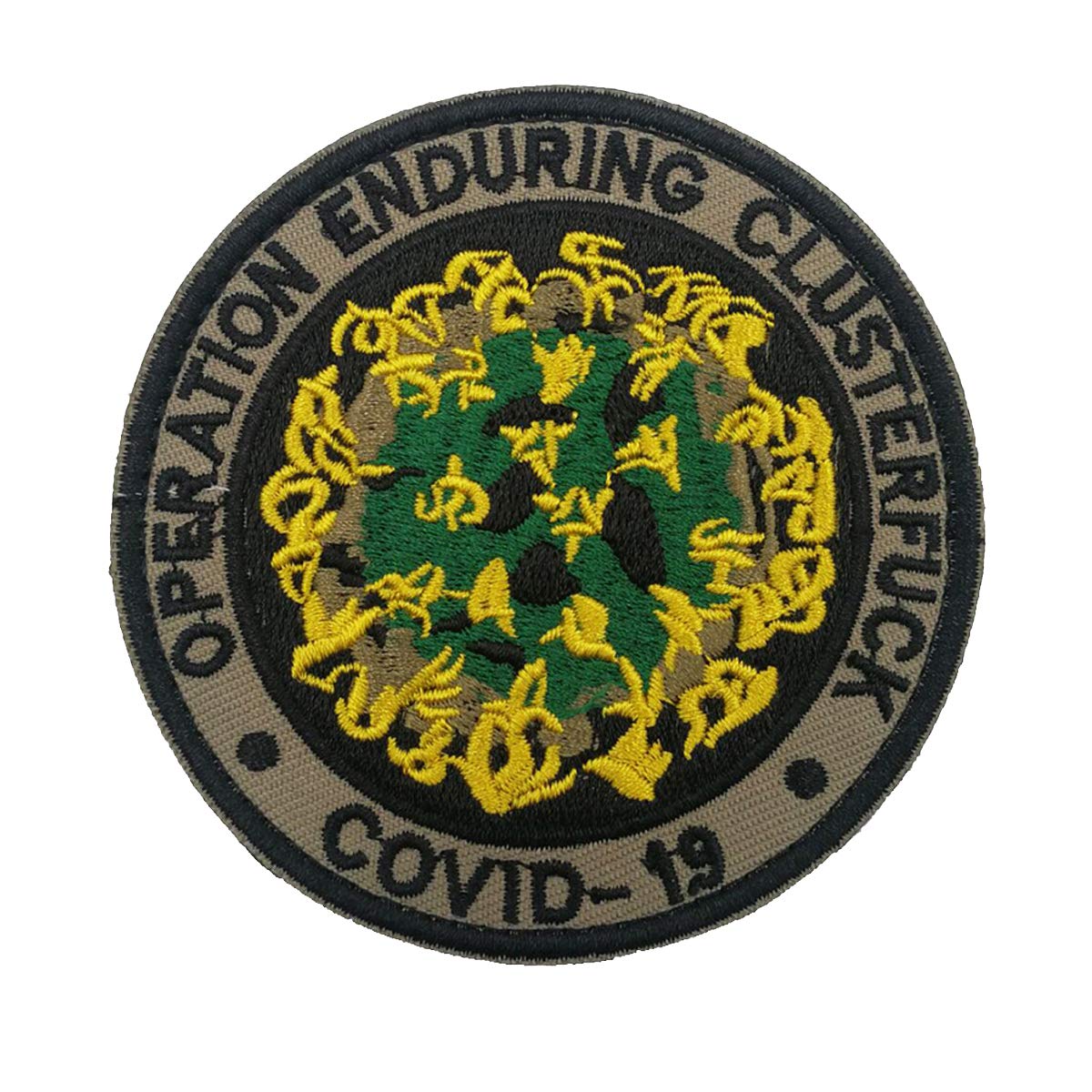 ODSP Operation Enduring Clusterfck COVID-19 Embroidered Patch - Emblem Tactical Military Morale Funny Patches Badges Appliques with Fastener Hook and Loop Backing 3.15 Inch 2 Pieces - Image 5