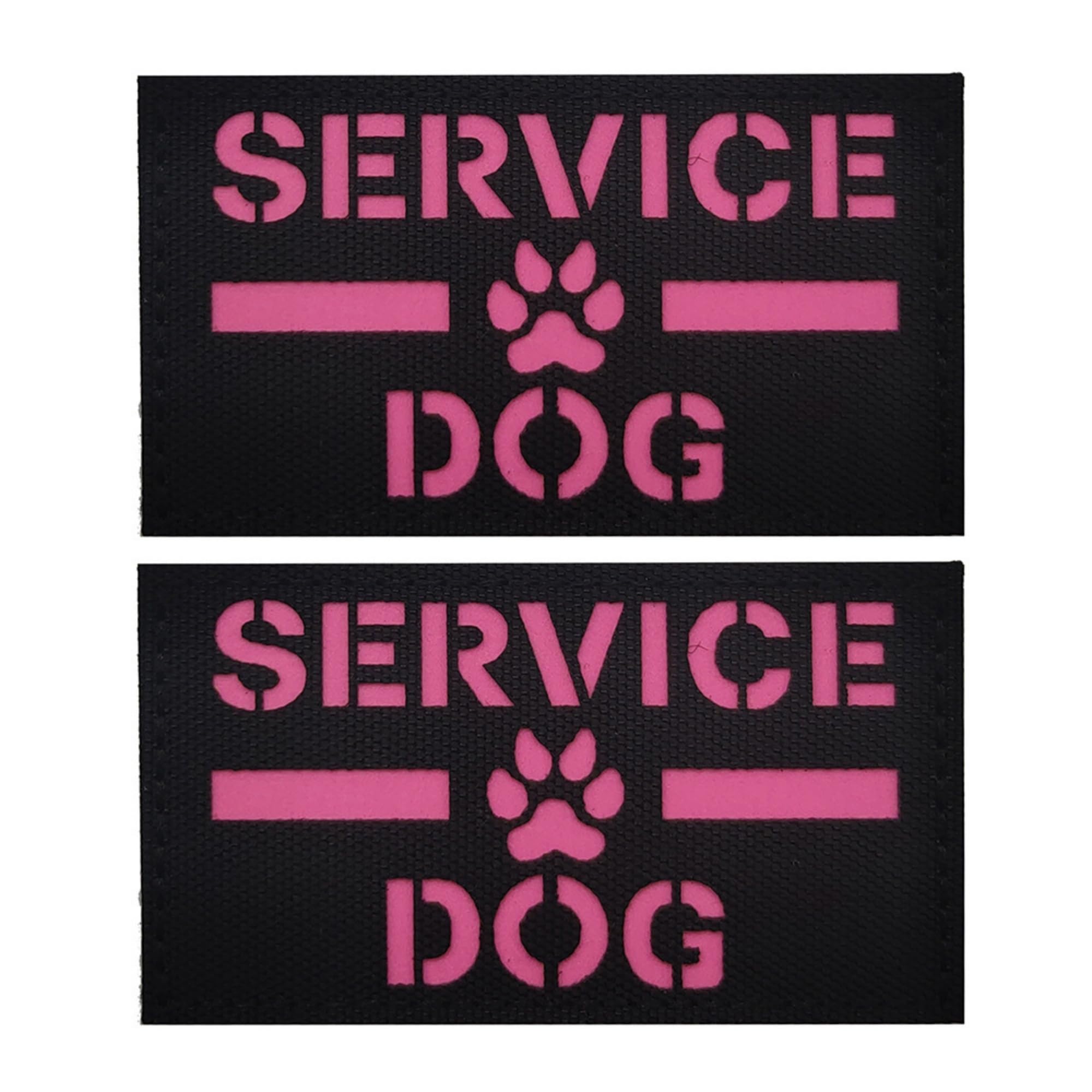 ODSP Service Dog Reflective Patches Decorative Appliques, 3.54 x 1.97 Inch, Glow in Dark, Hook and Loop Backing, Tactical Military Morale Badges, 2 Pack