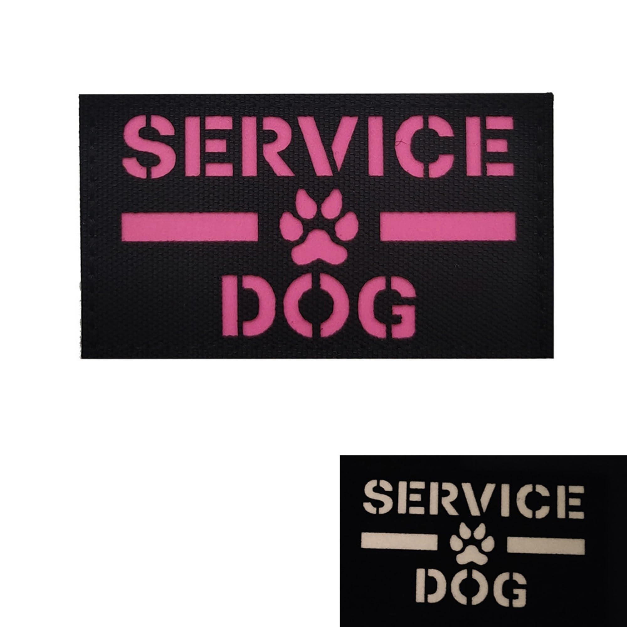 ODSP Service Dog Reflective Patches Decorative Appliques, 3.54 x 1.97 Inch, Glow in Dark, Hook and Loop Backing, Tactical Military Morale Badges, 2 Pack - Image 2