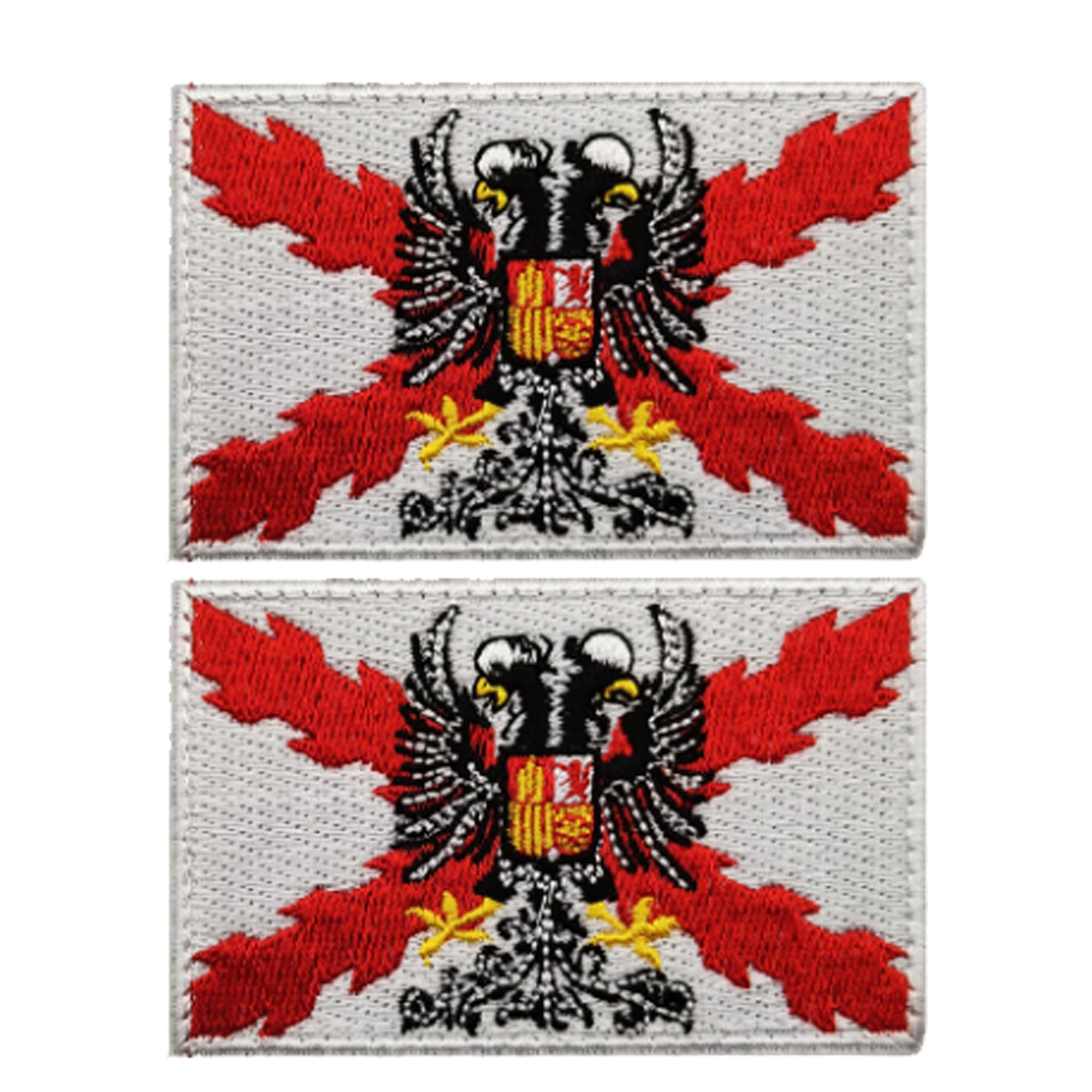 ODSP Spanish Flag Tactical Patches, Spain Flag Fabric Appliques Patch, 3.15 x 1.97 Inches, Hook and Loop Fastener Backing, 2-Pack