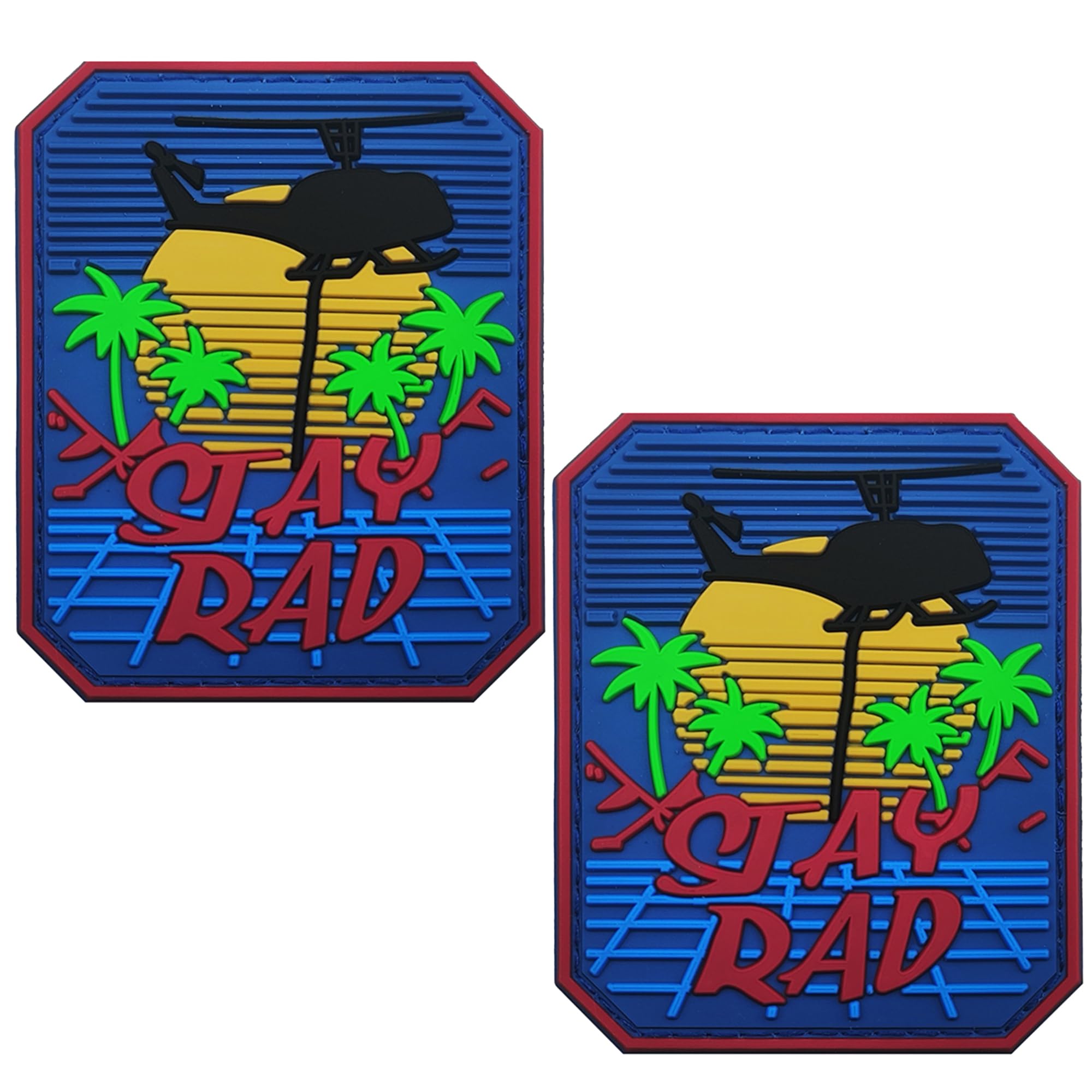 ODSP Stay Rad Beach Scene PVC Morale Patch, Hook and Loop Backing, 2.95 x 2.36 Inch