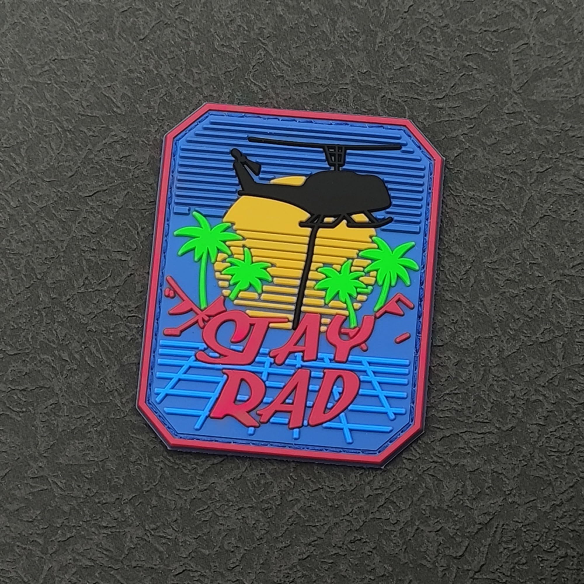ODSP Stay Rad Beach Scene PVC Morale Patch, Hook and Loop Backing, 2.95 x 2.36 Inch - Image 3
