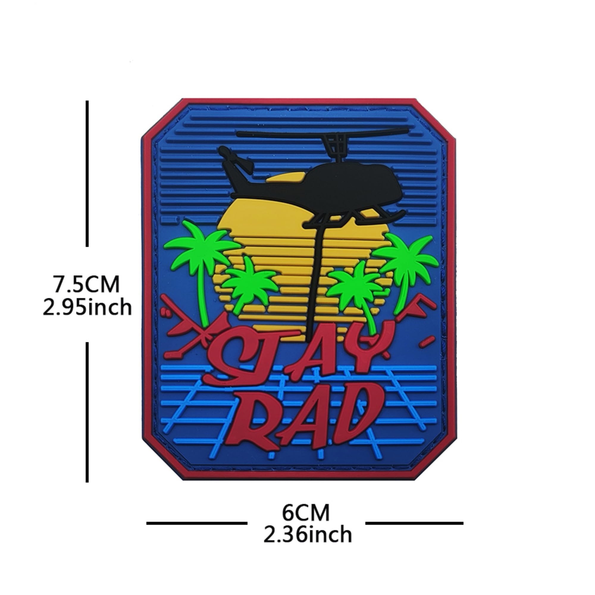 ODSP Stay Rad Beach Scene PVC Morale Patch, Hook and Loop Backing, 2.95 x 2.36 Inch - Image 4