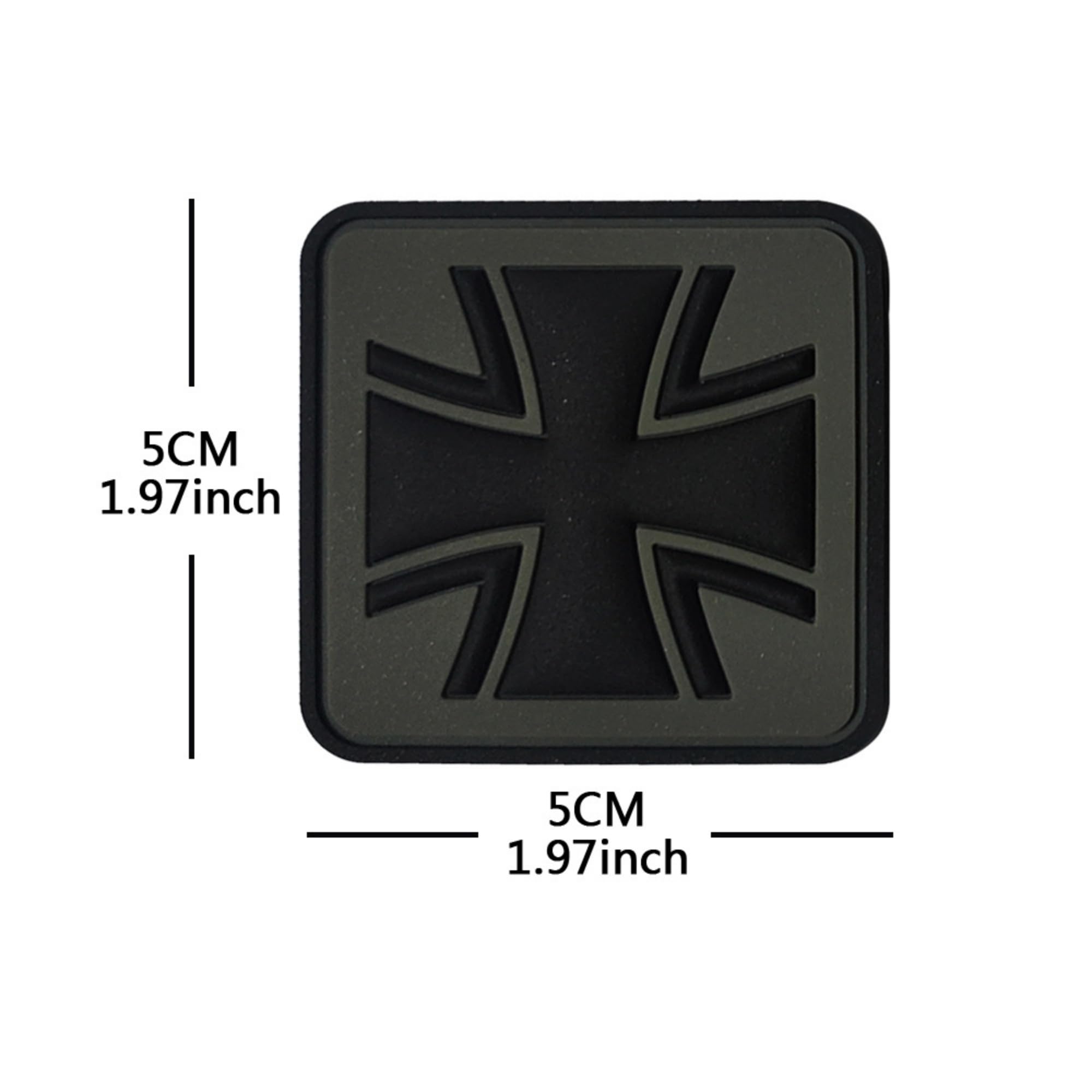 ODSP Tactical Iron Cross PVC Patches, 1.97 x 1.97 Inch, Hook and Loop Badges, 2-Pack - Image 2