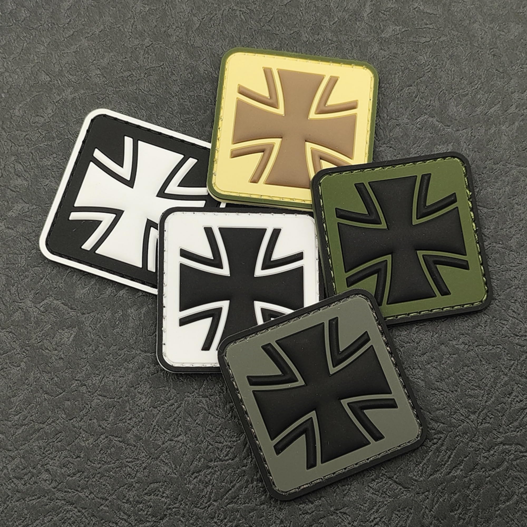 ODSP Tactical Iron Cross PVC Patches, 1.97 x 1.97 Inch, Hook and Loop Badges, 2-Pack - Image 4