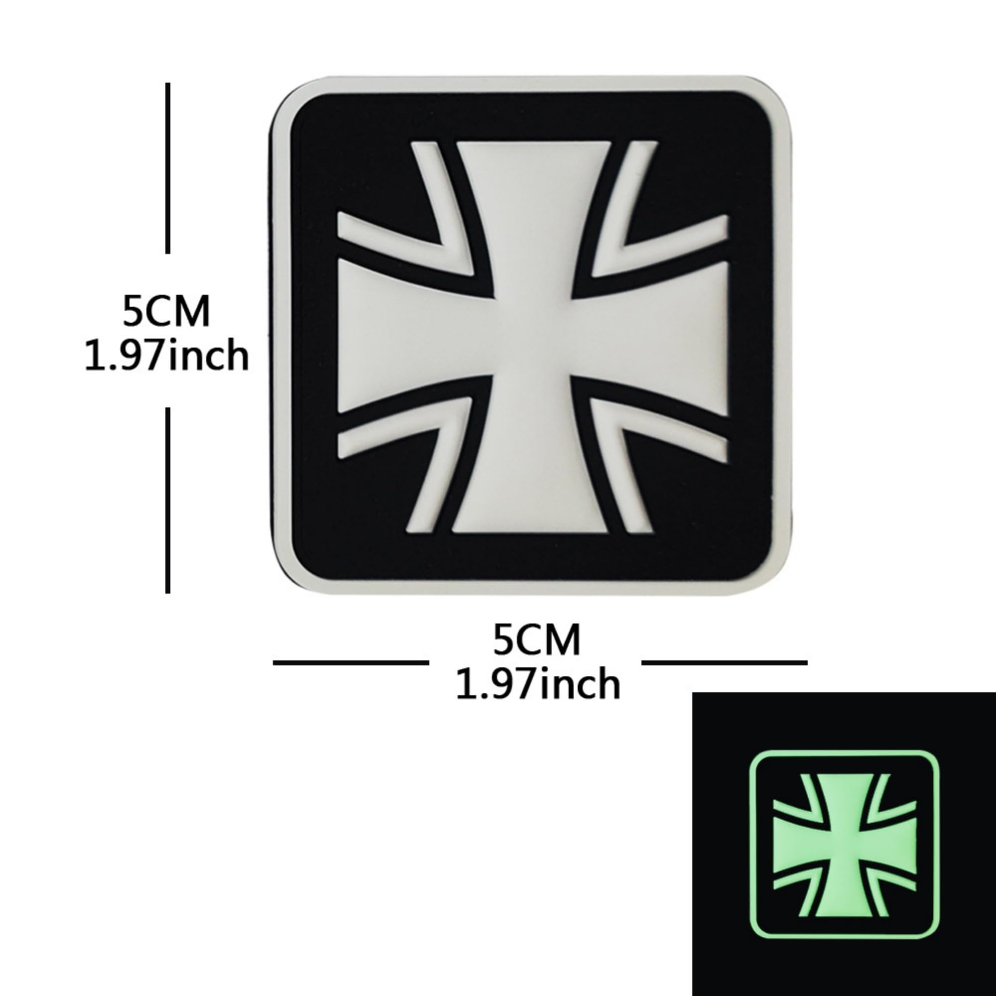 ODSP Tactical Iron Cross PVC Patches, 1.97 x 1.97 Inch, Hook and Loop Badges, 2-Pack - Image 7