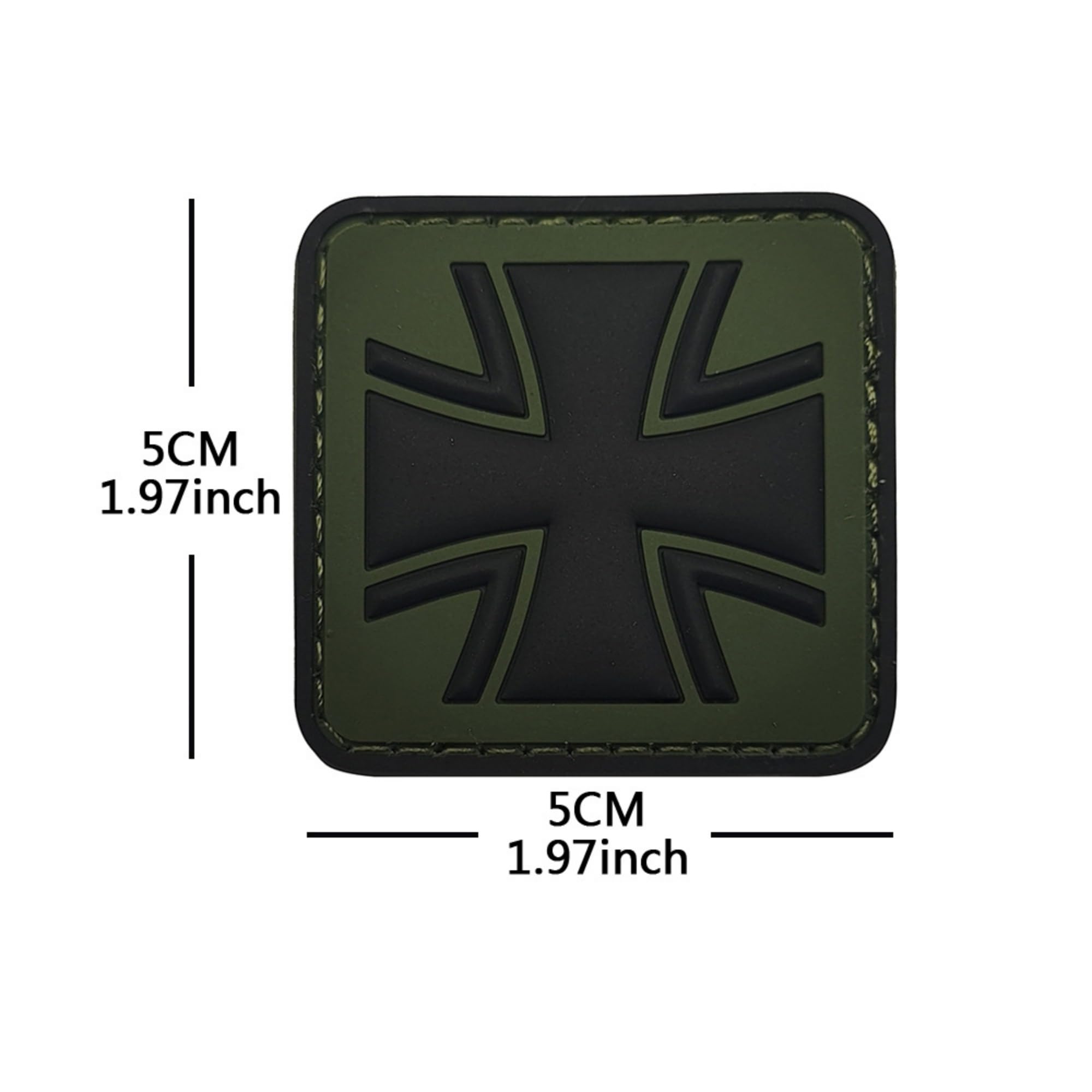 ODSP Tactical Iron Cross PVC Patches, 1.97 x 1.97 Inch, Hook and Loop Badges, 2-Pack - Image 9